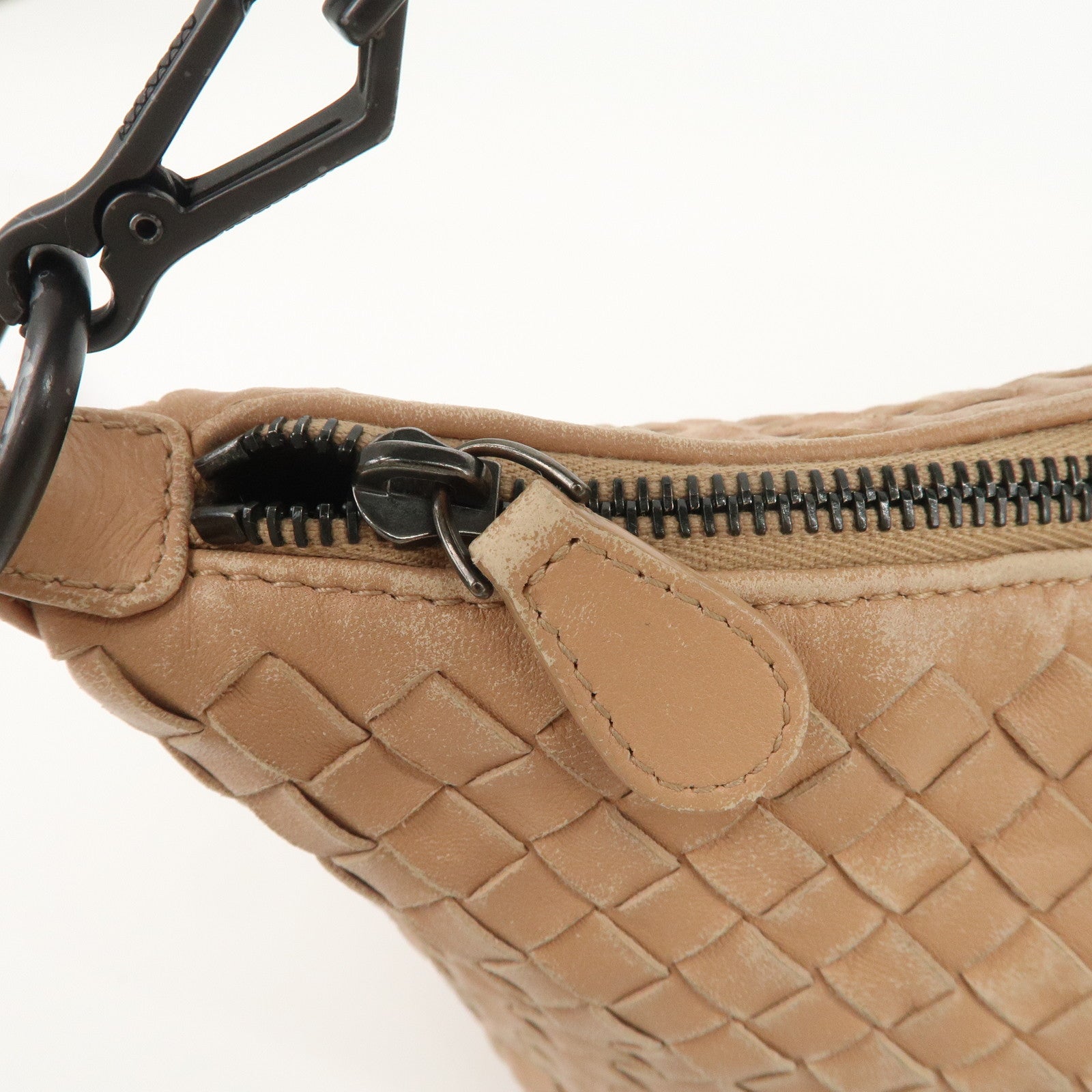 BOTTEGA VENETA Intrecciato Leather Shoulder Bag Hand Bag Pink Used