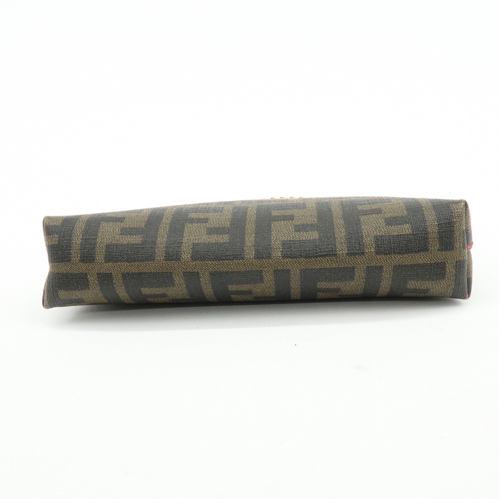 FENDI Zucca Print PVC Chain Accessory Pouch Hand Bag Pink 8BR592