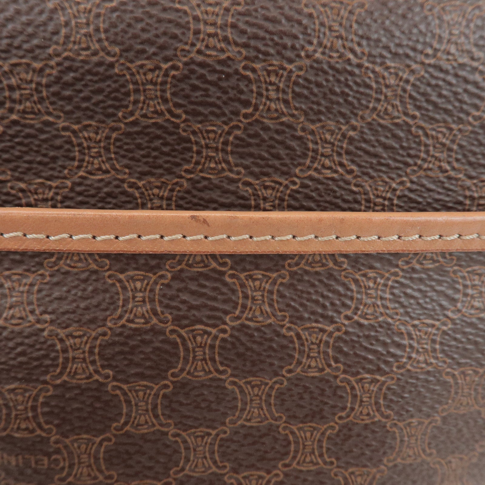 CELINE Macadam PVC Leather Shoulder Bag Crossbody Bag Brown