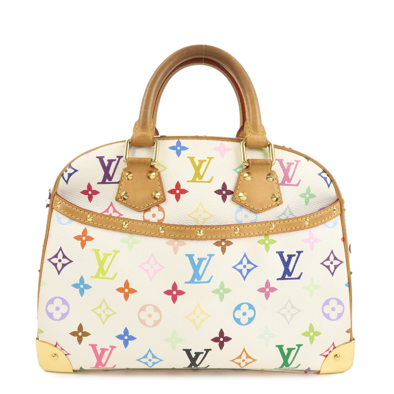 Louis Vuitton Monogram Multicolor Trouville Hand Bag Blanc M92662 Used