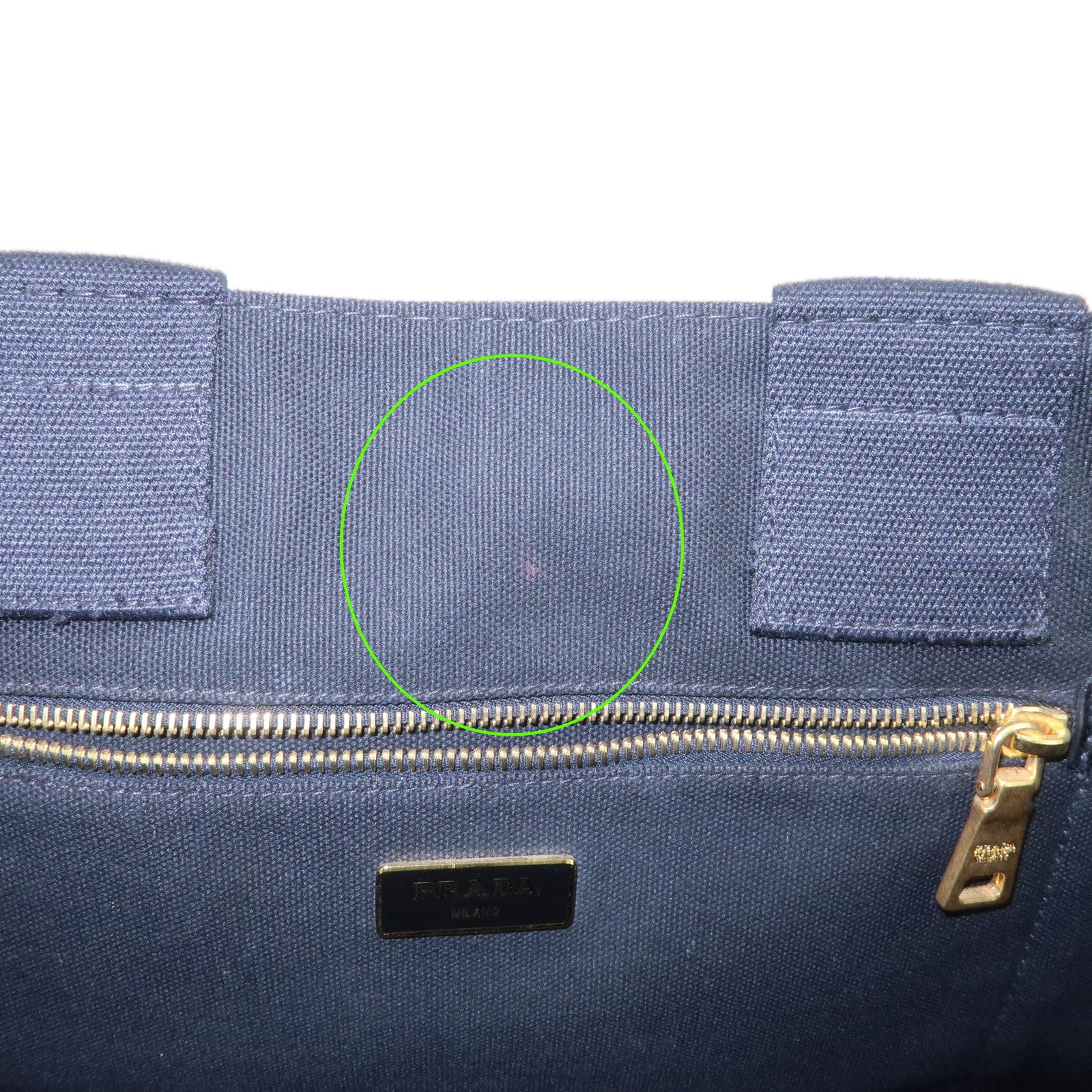 PRADA Triangle Logo Canapa Large Canvas Tote Hand Bag Khaki BN1872