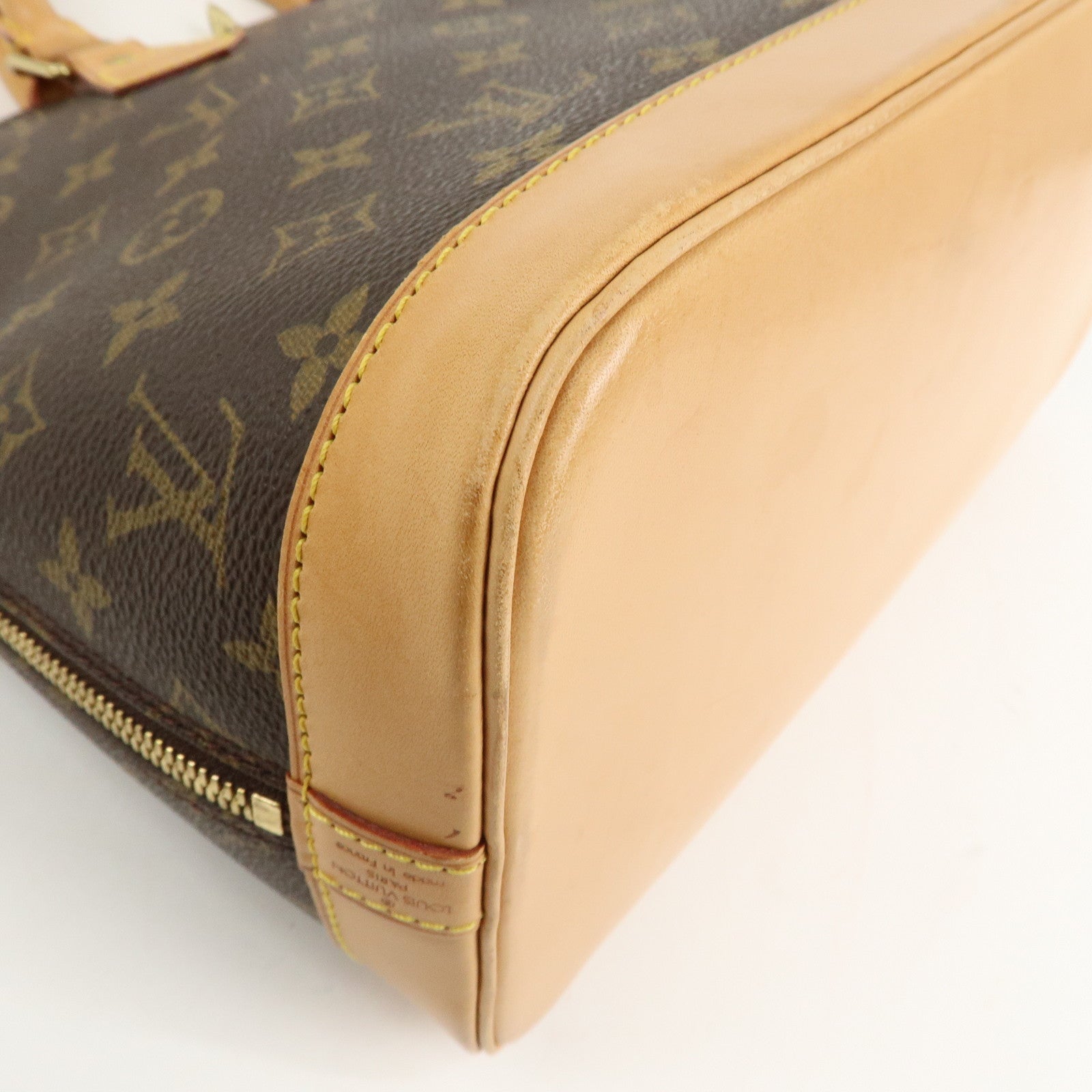 Louis Vuitton Monogram Canvas Alma Hand Bag Brown M51130 Used