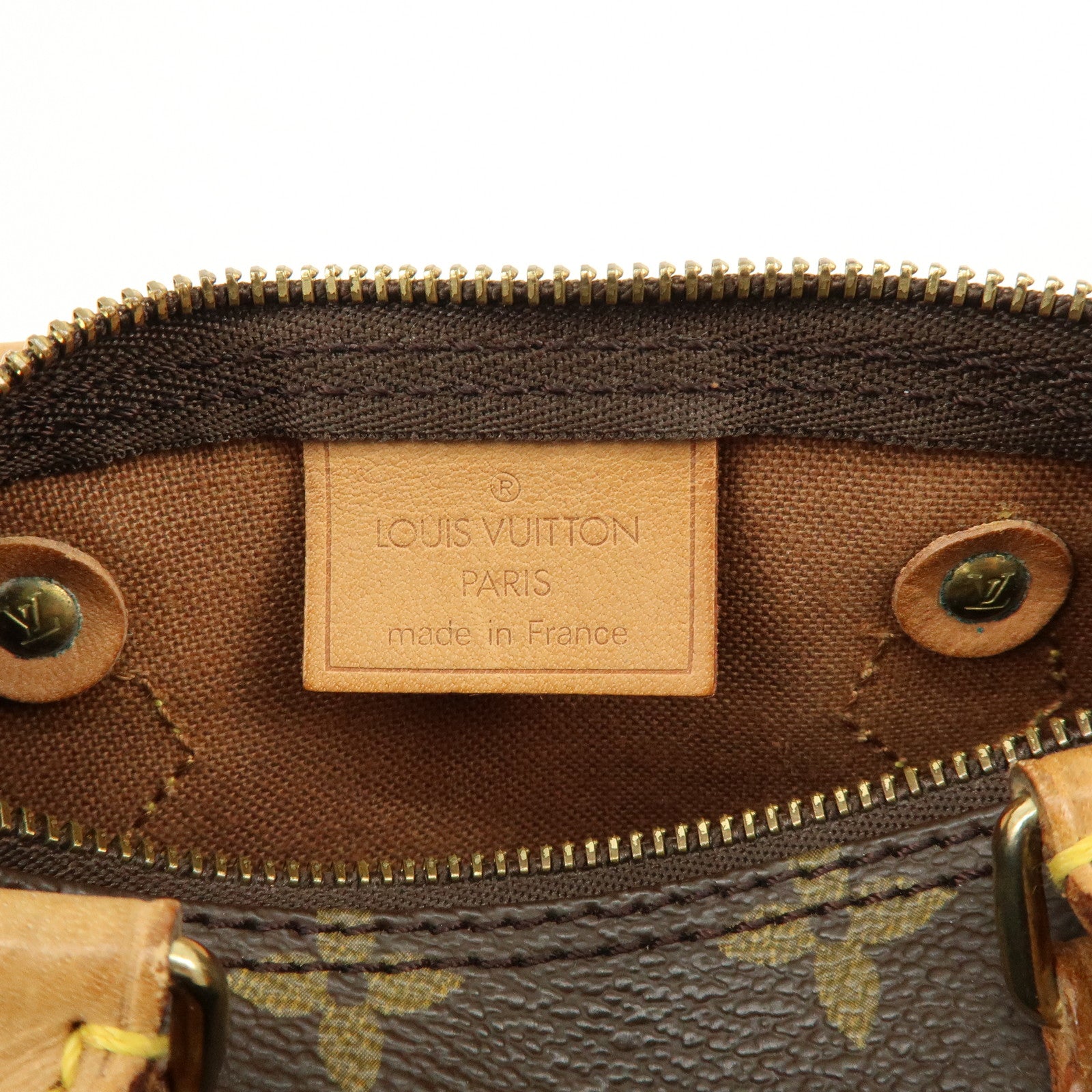 Louis Vuitton Monogram Mini Speedy Hand Bag Brown M41534