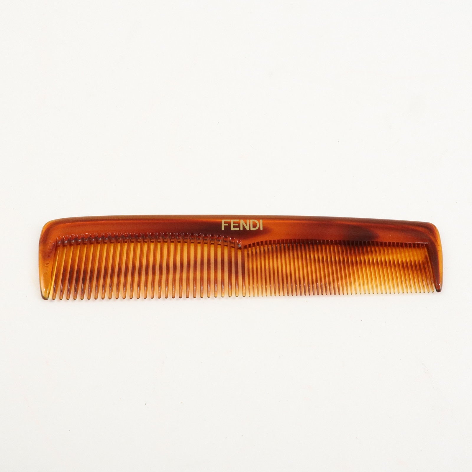 FENDI Plastic Tortoiseshell Comb Hair Brush Brown Used
