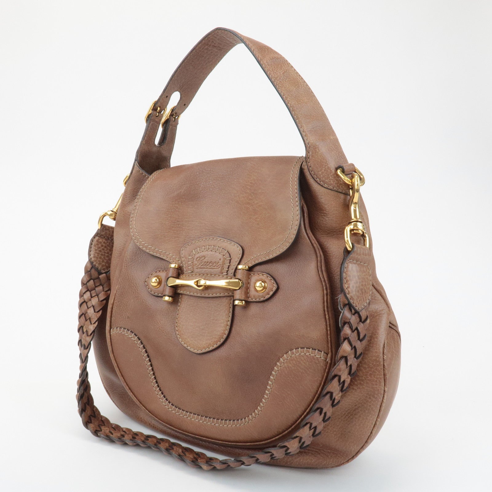 GUCCI New Pelham Leather 2Way Bag Shoulder Bag Brown 223955 Used