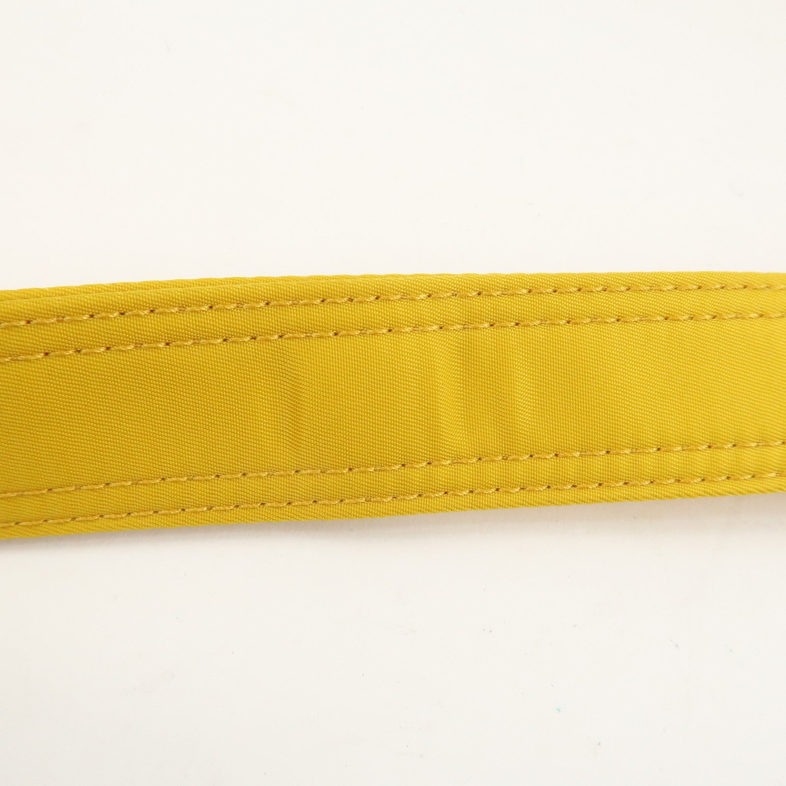 FENDI Baguette Nylon Leather 2Way Bag Hand Bag Shoulder Bag Yellow 7VA536