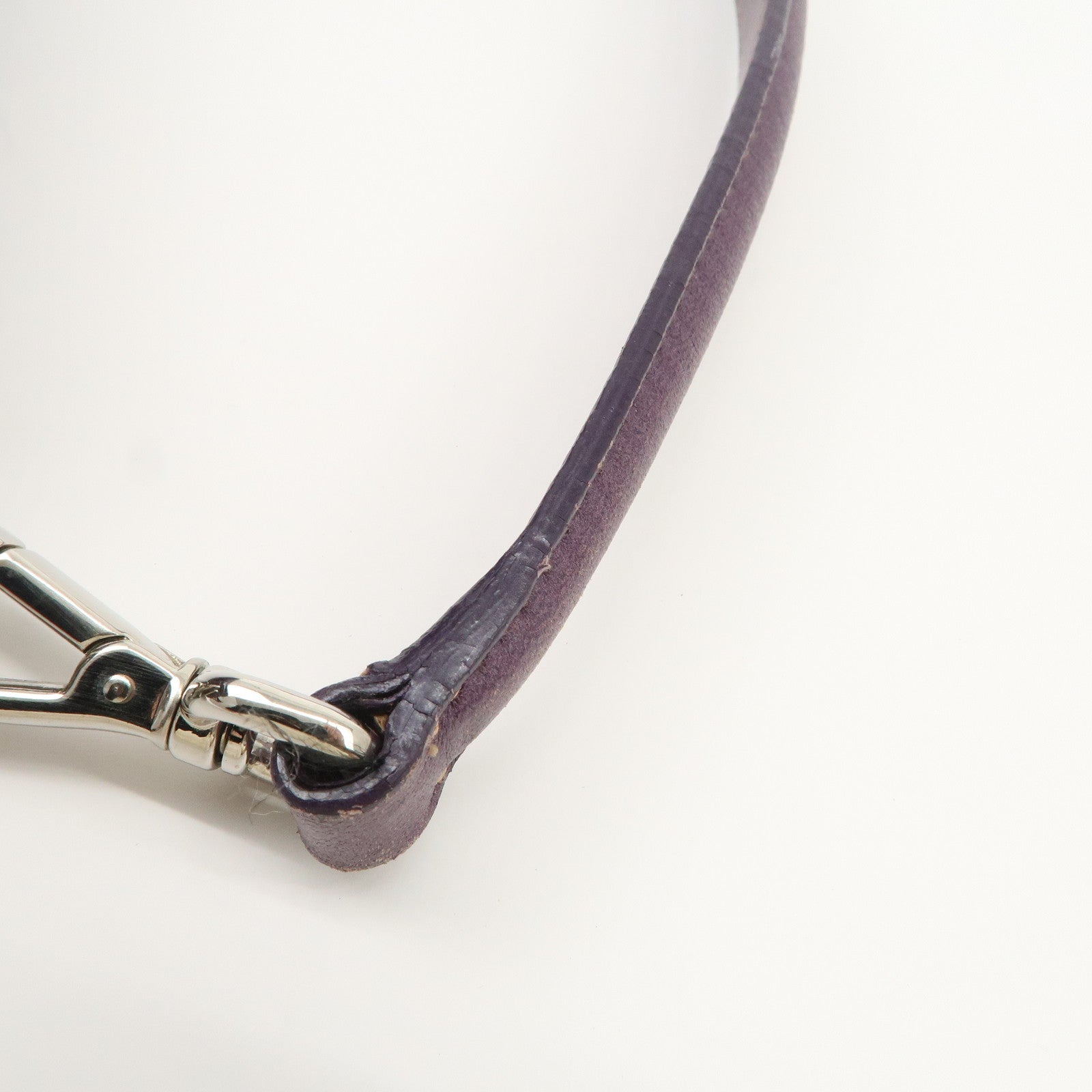 PRADA Ribbon Leather Shoulder Bag Hand Bag Purple Used