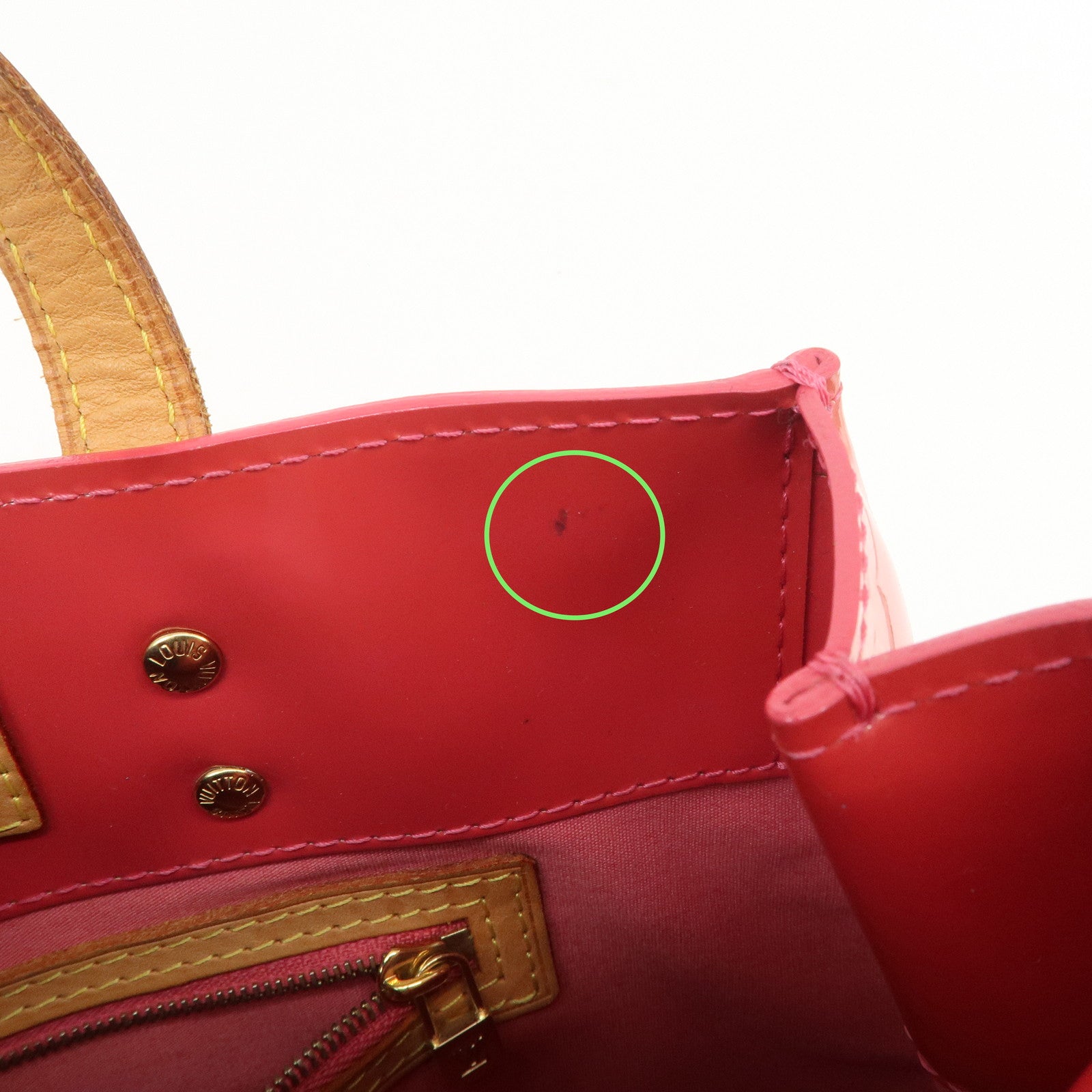 Louis Vuitton Monogram Vernis Lead PM Hand Bag Framboise M9132F