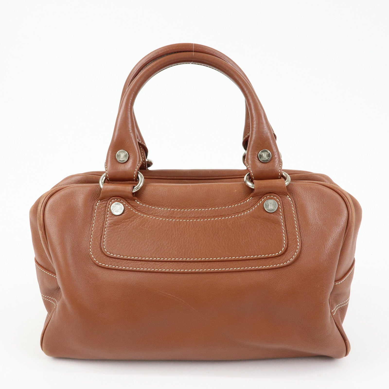 CELINE Boogie Bag Leather Hand Bag Tote Bag Brown