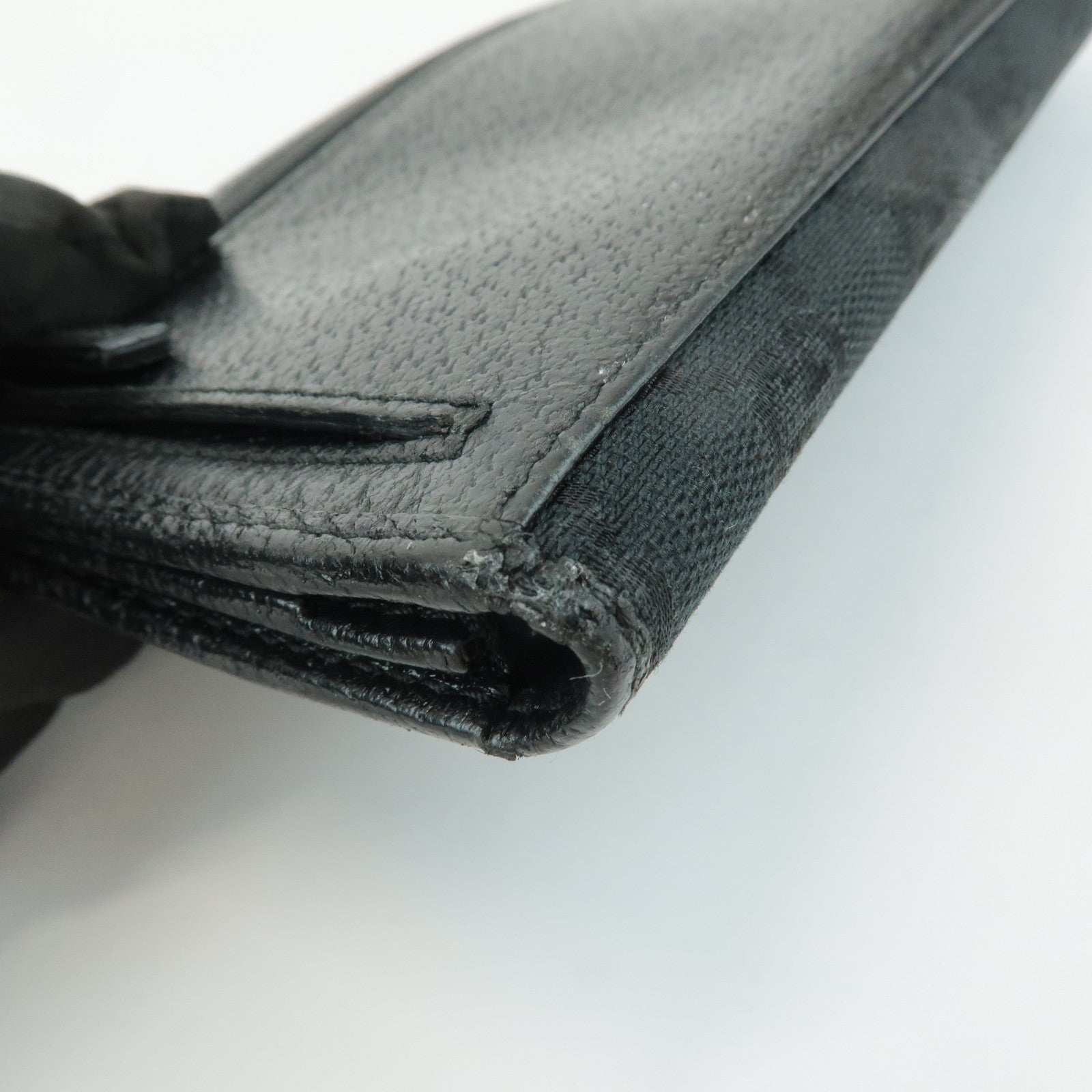 GUCCI Sherry Set of 2 GG Canvas Leather Wallet Brown Black 181672 Used