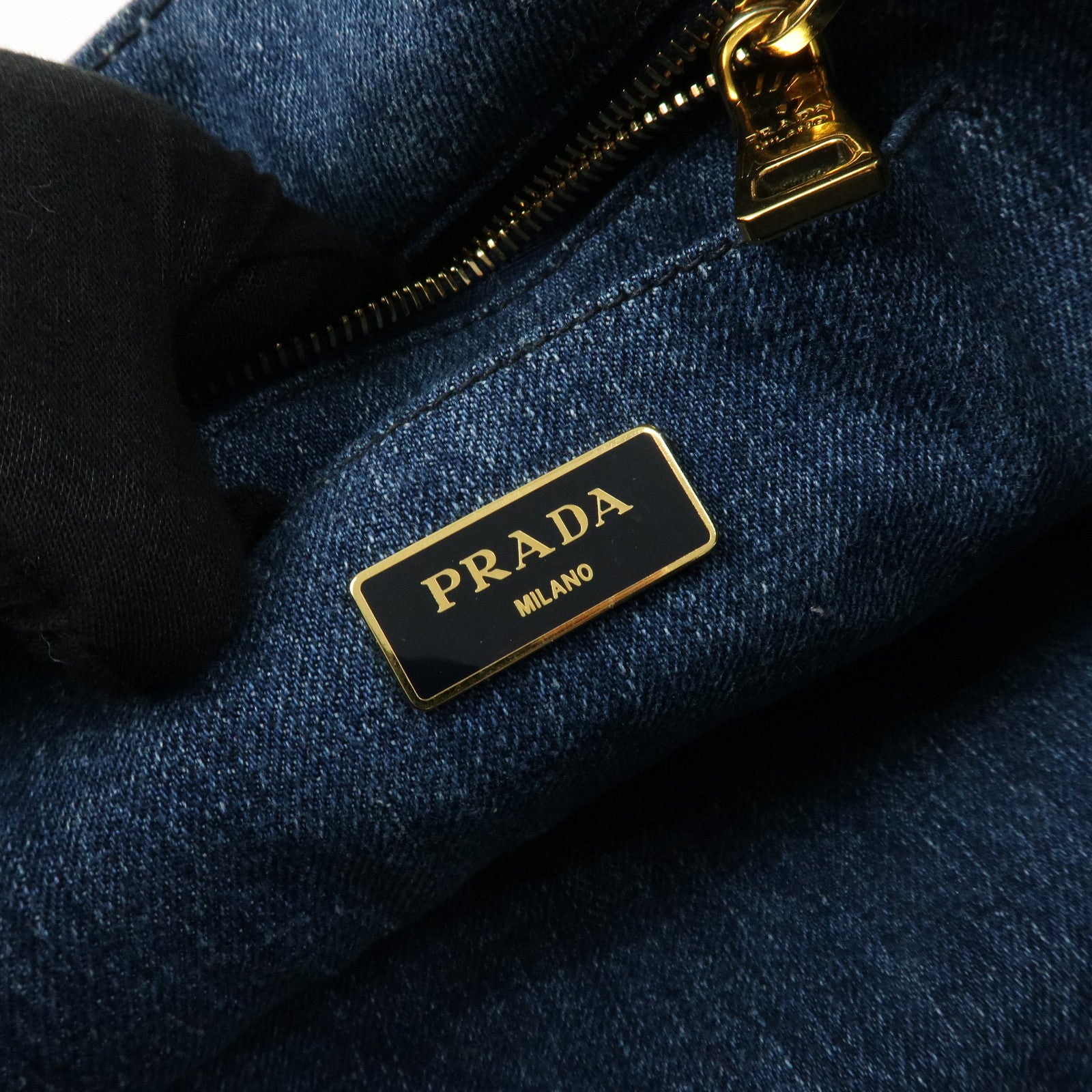 PRADA Triangle Logo Canapa Denim 2Way Hand Bag Shoulder Bag B2642B