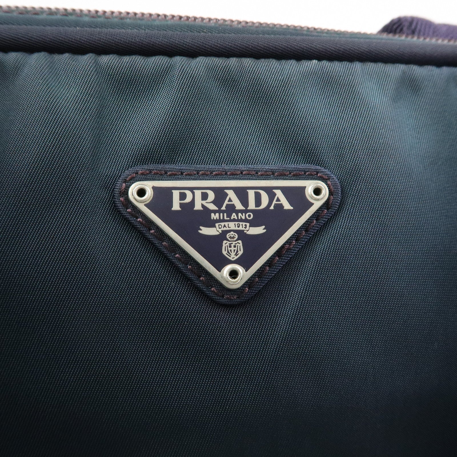PRADA Triangle Logo Nylon Tote Bag Hand Bag Shoulder Bag Purple