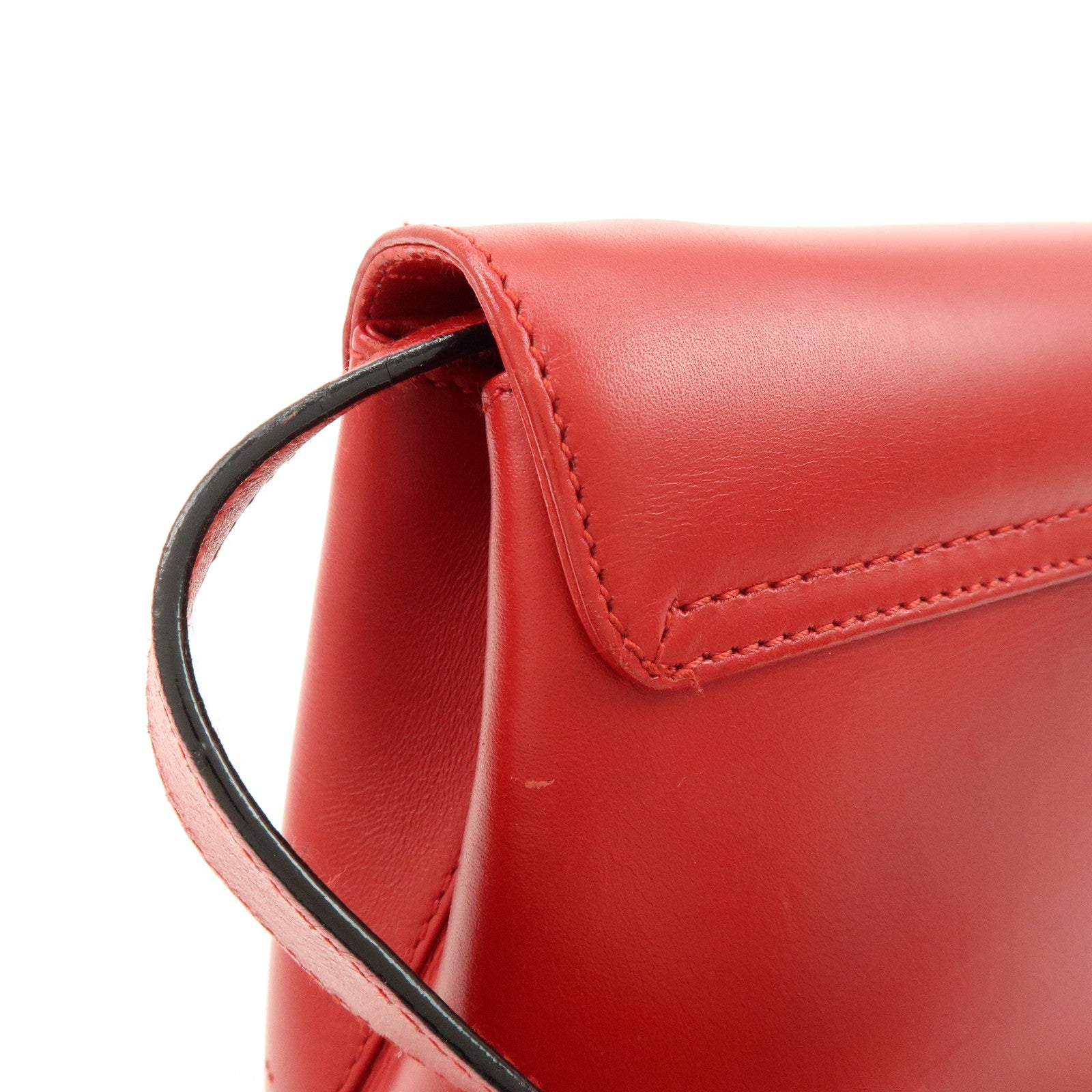 Ferragamo Leather Studs Shoulder Bag Red