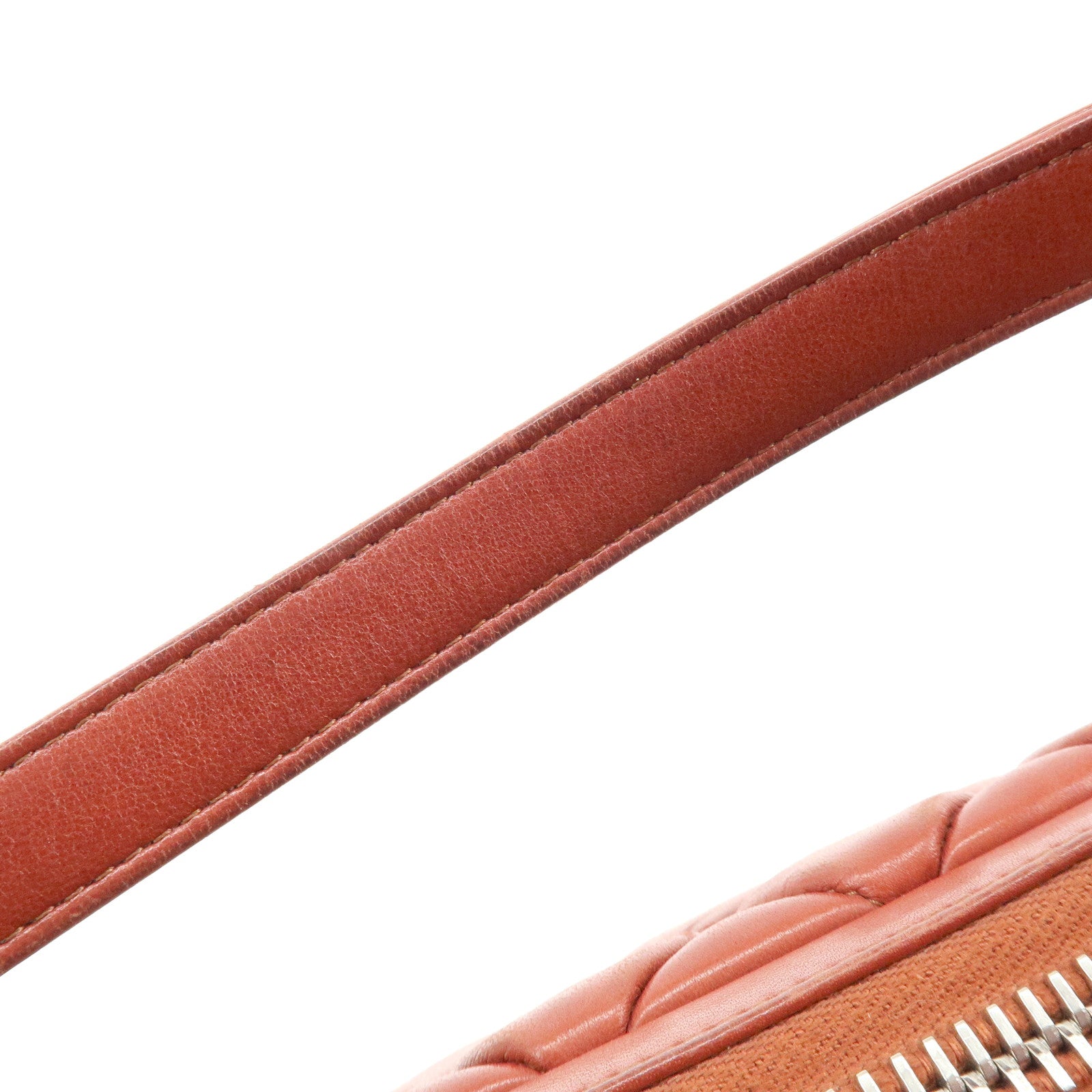 CHANEL Matelasse COCO Mark Lamb Skin Shoulder Bag Red