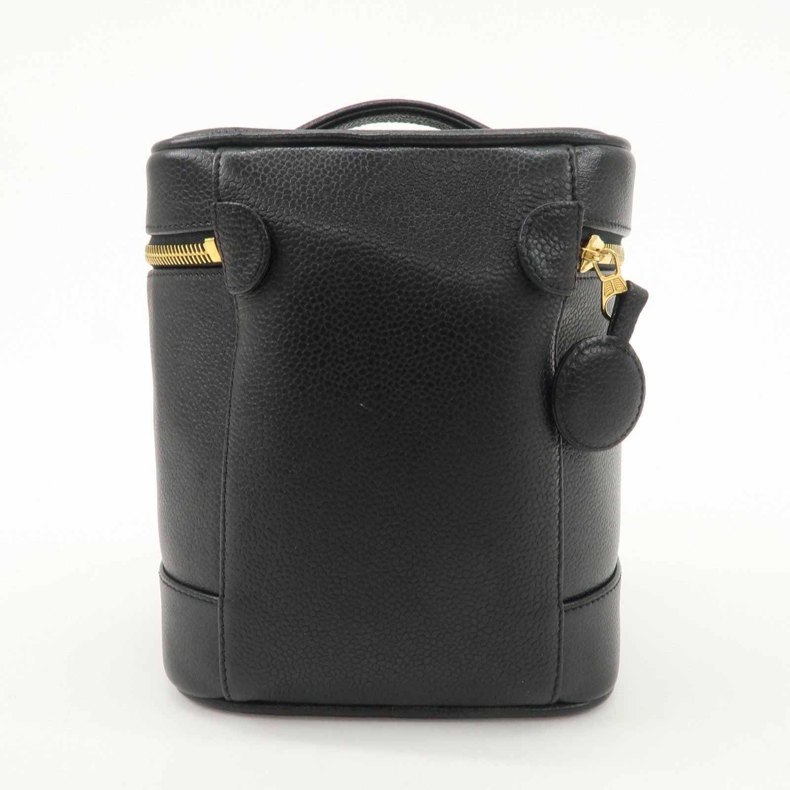 CHANEL COCO Mark Caviarskin Vanity Bag Hand Bag Cosmetic Bag Black A01998