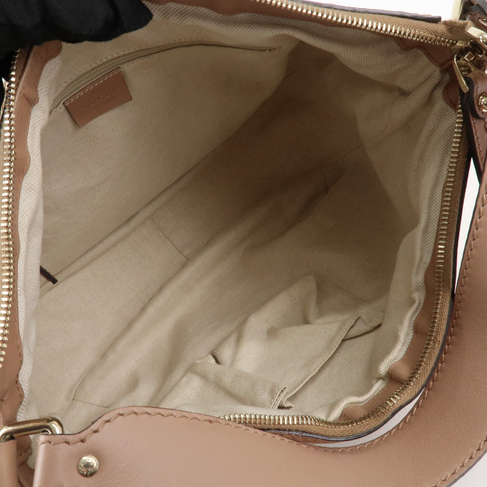 GUCCI Sukey Canvas Leather Shoulder Bag Beige Pink Gold HDW 232955 Used