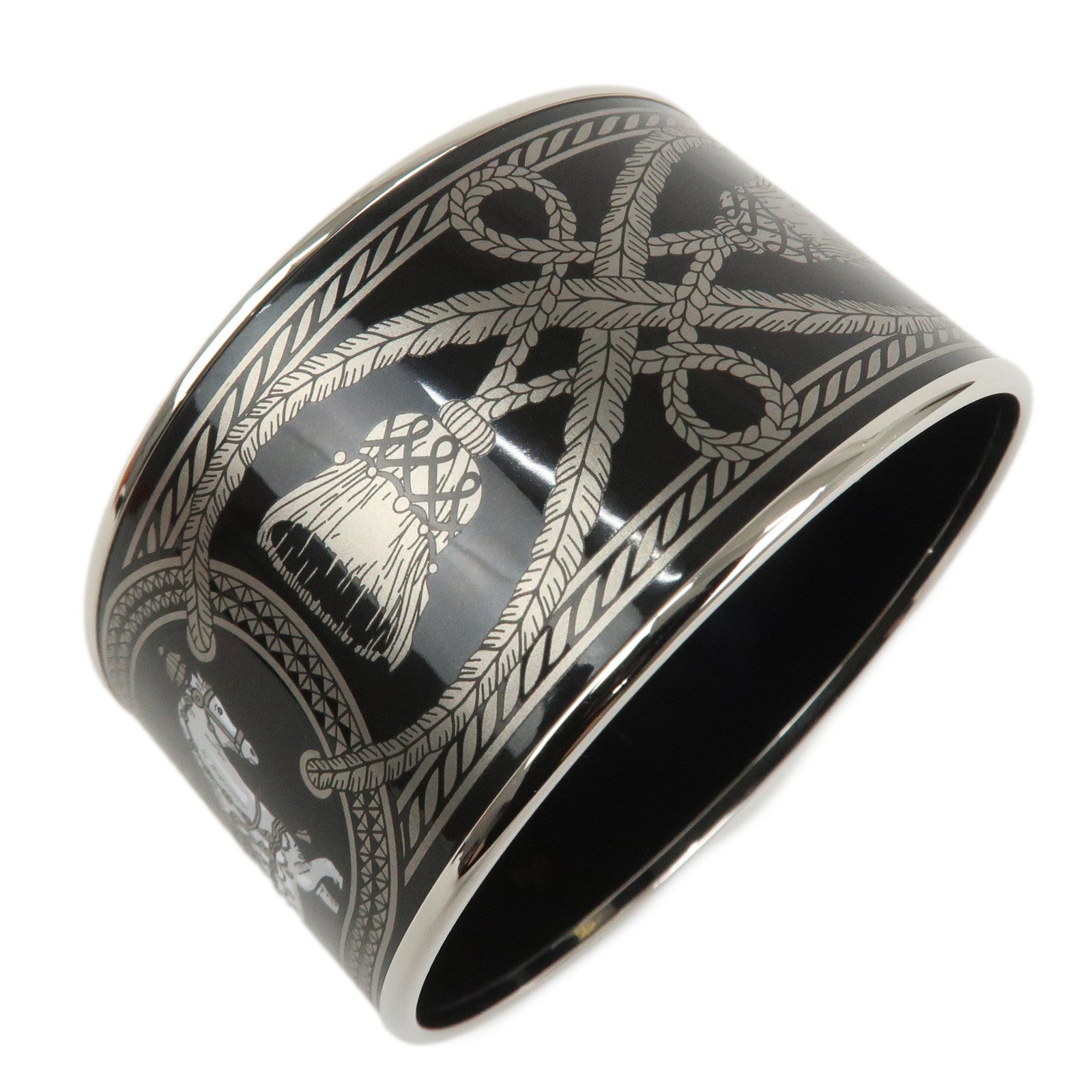 HERMES Email TGM Bangle Bracelet Black