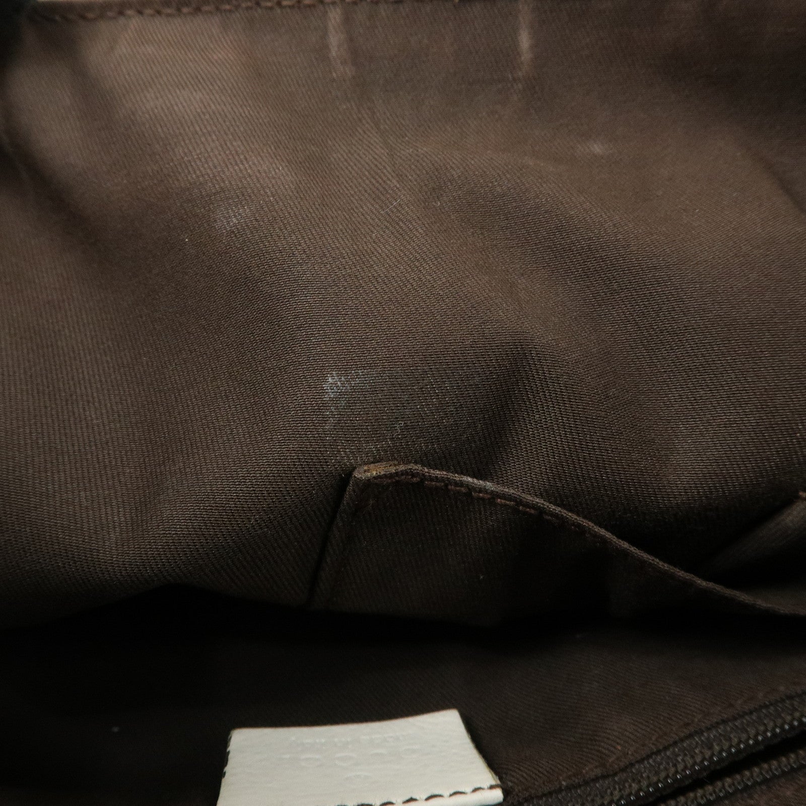 GUCCI Abbey GG Canvas Leather Shoulder Bag Beige White 203257