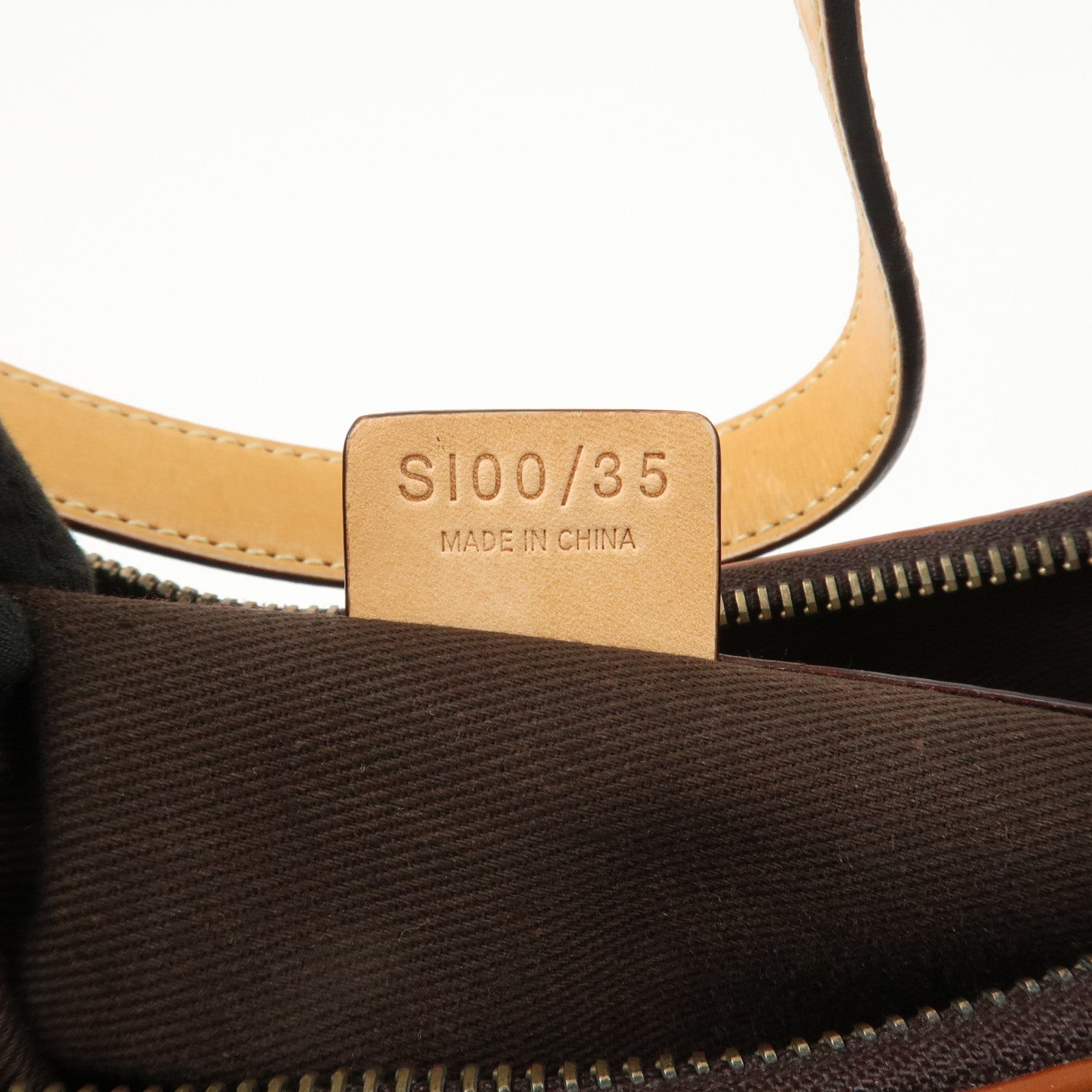 CELINE Macadam PVC Coating Canvas Leather Shoulder Bag Brown