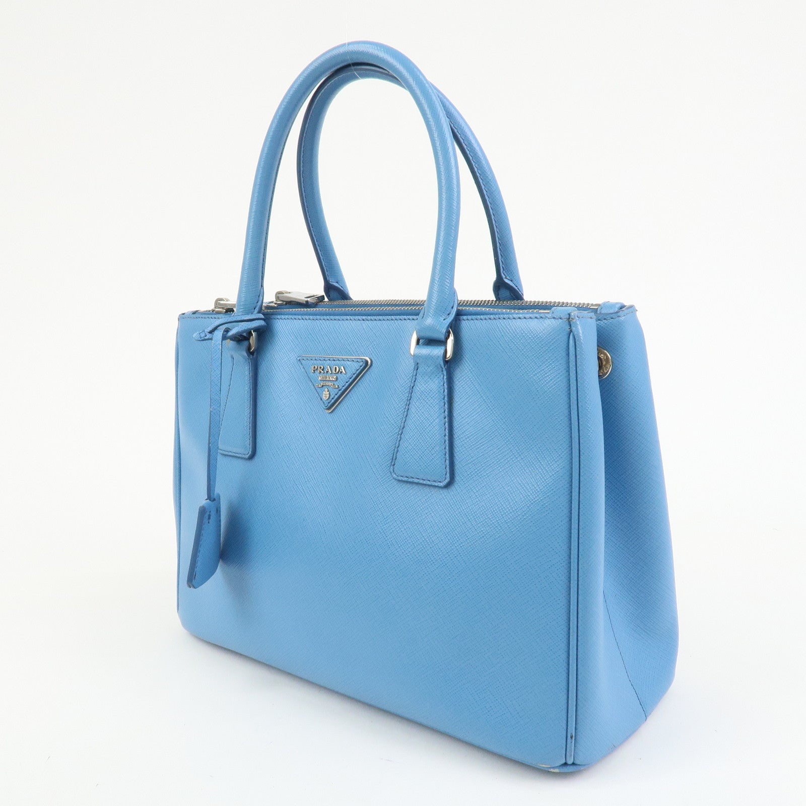 PRADA Traingle Logo Galleria 2Way Shoulder Bag Hand Bag 1BA863