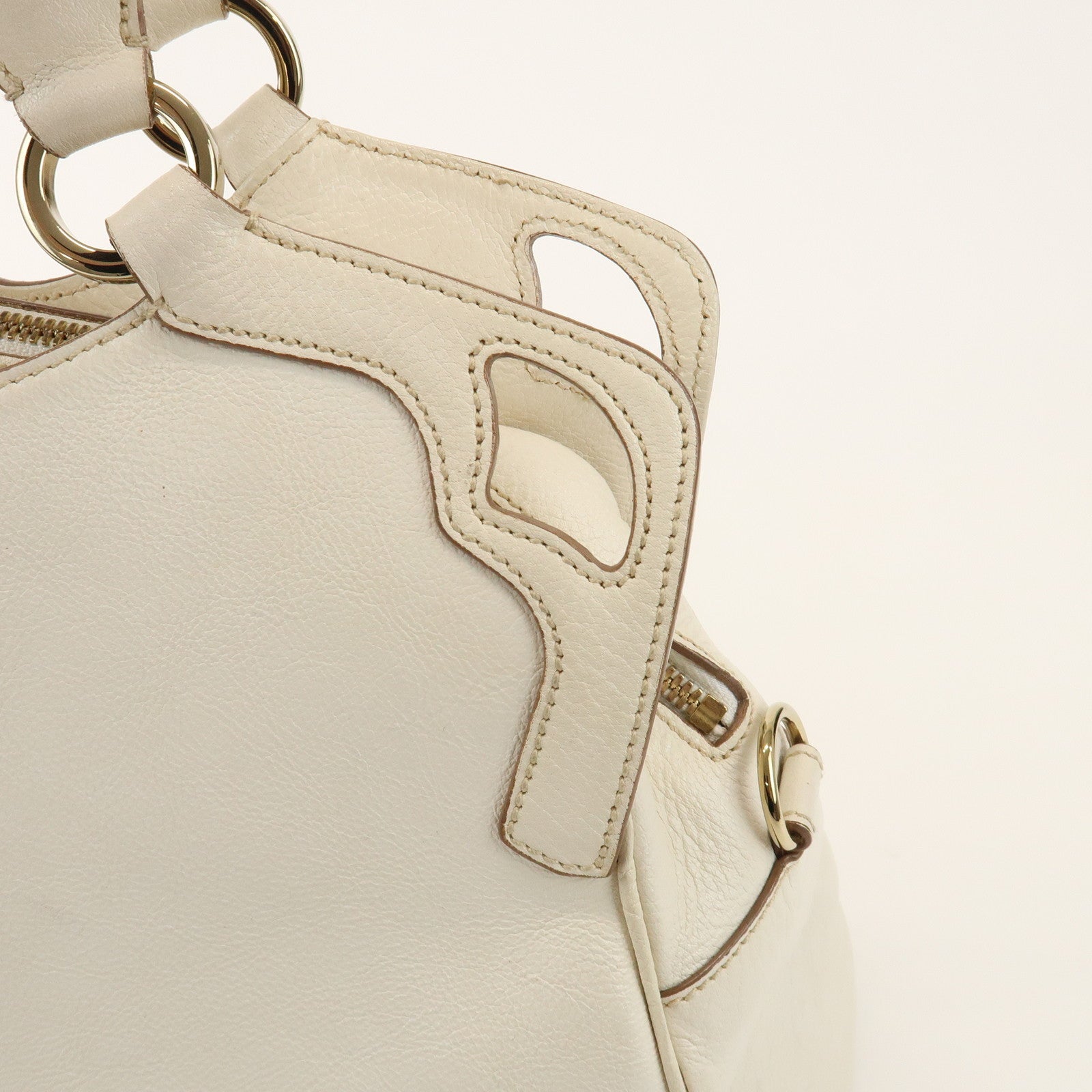 Cartier Must Line Marcello Leather 2Way Hand Bag Tote Bag White