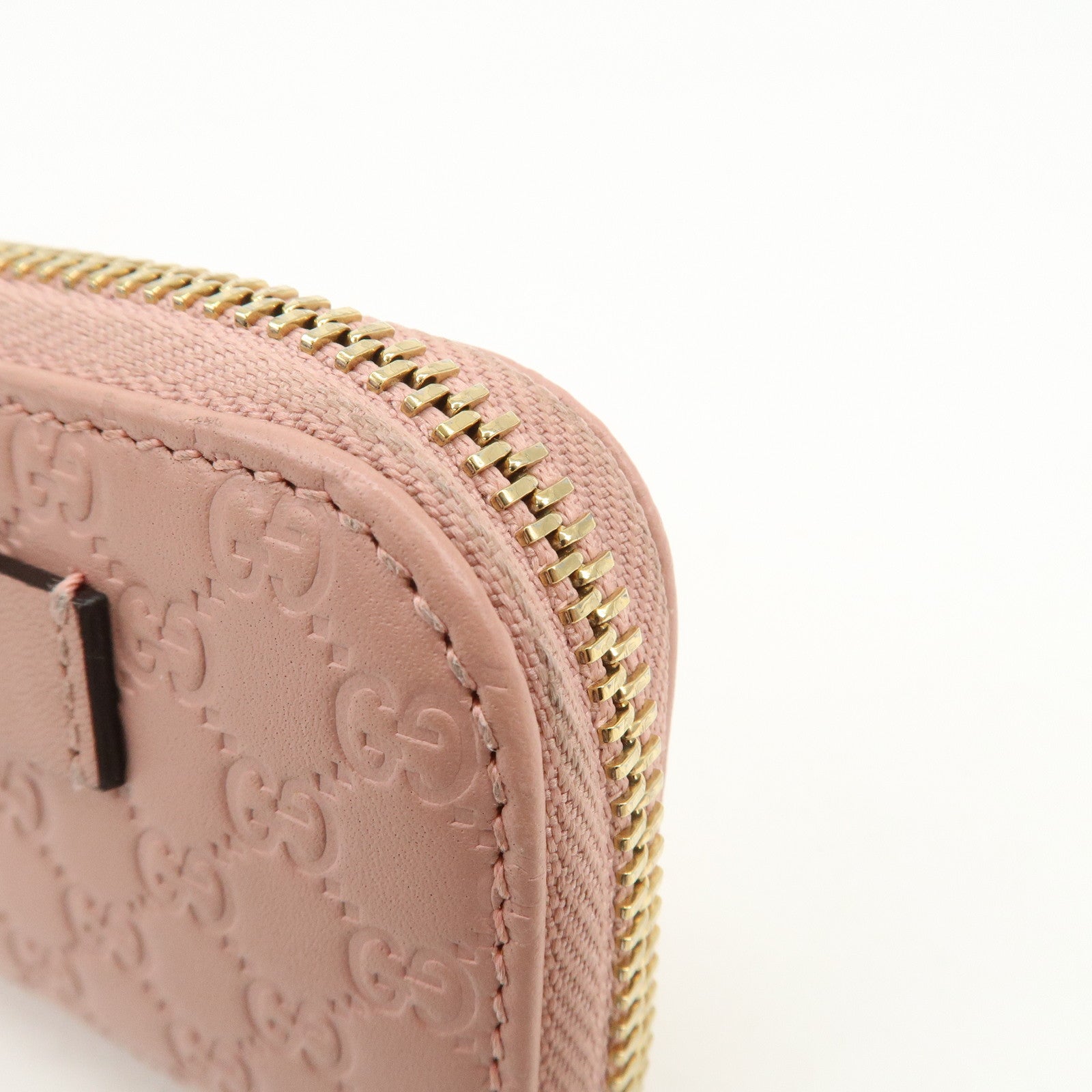GUCCI Micro Guccissima Leather Coin Case Coin Purse Pink 449896