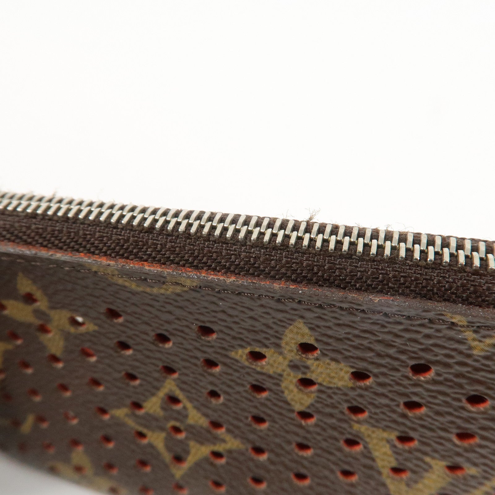 Louis Vuitton Monogram Canvas Perfo Pochette Cles Orange M95222 Used