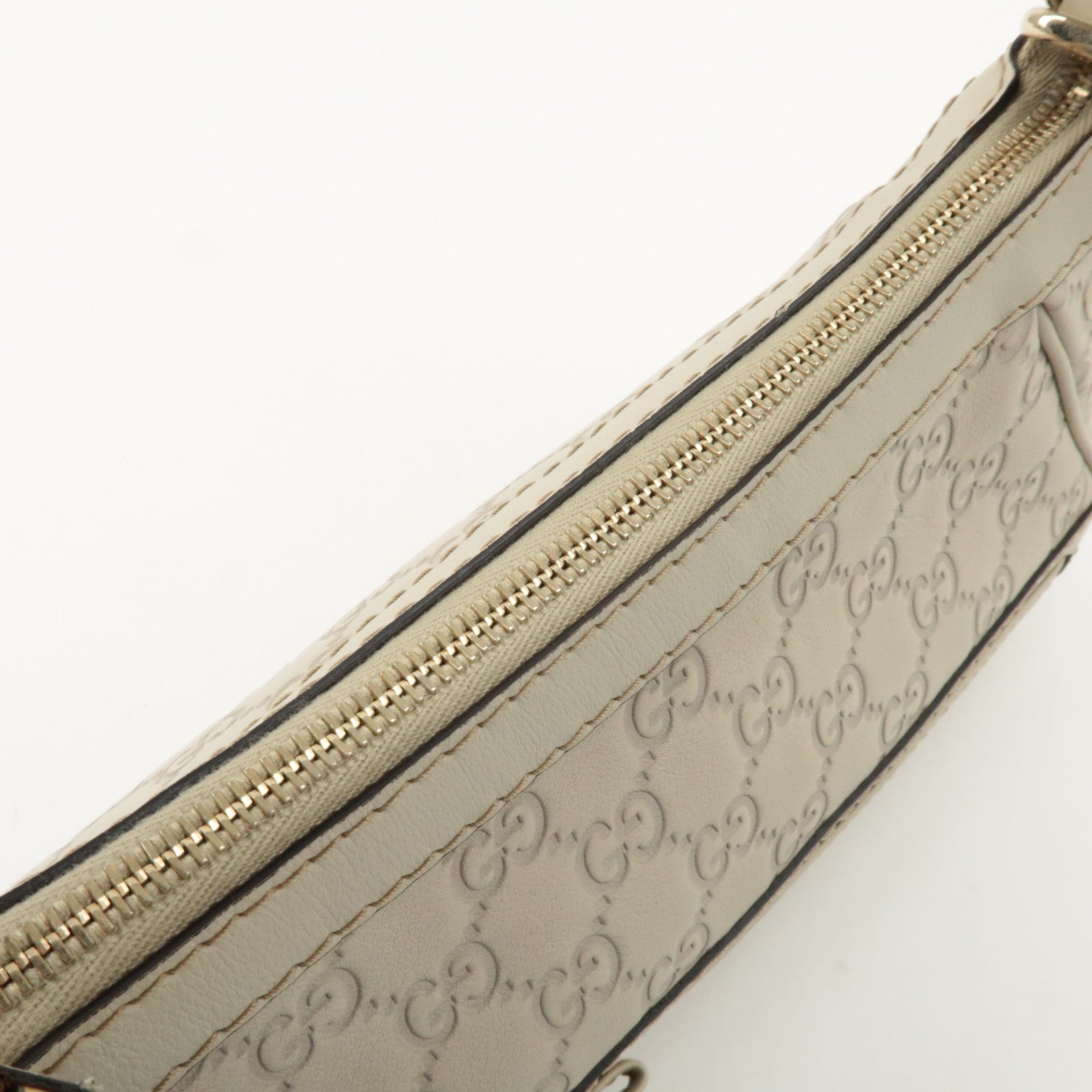 GUCCI Guccissima Mayfair Leather Shoulder Hand Bag Ivory 269893 Used