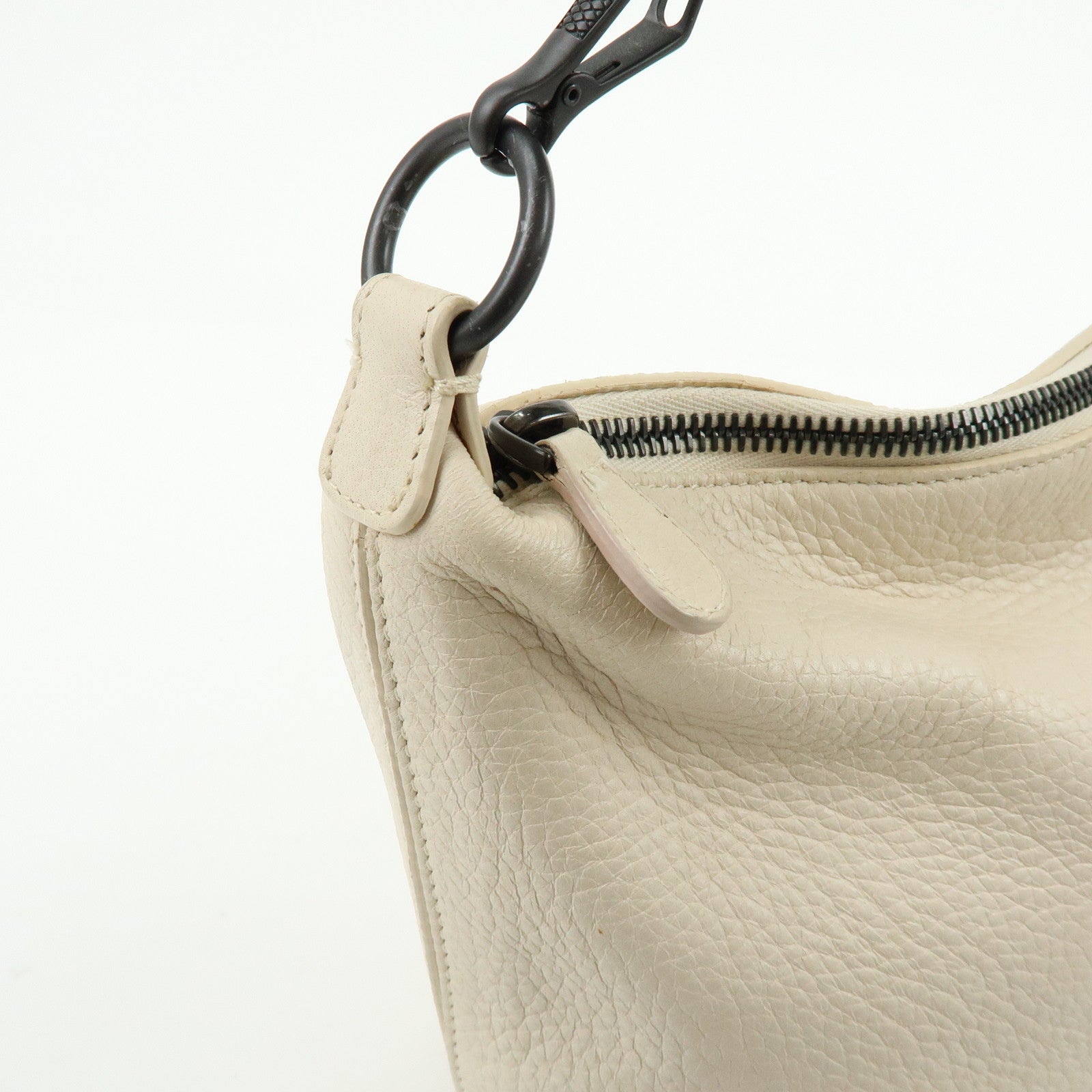 BOTTEGA VENETA Leather Shoulder Bag Hand Bag Ivory