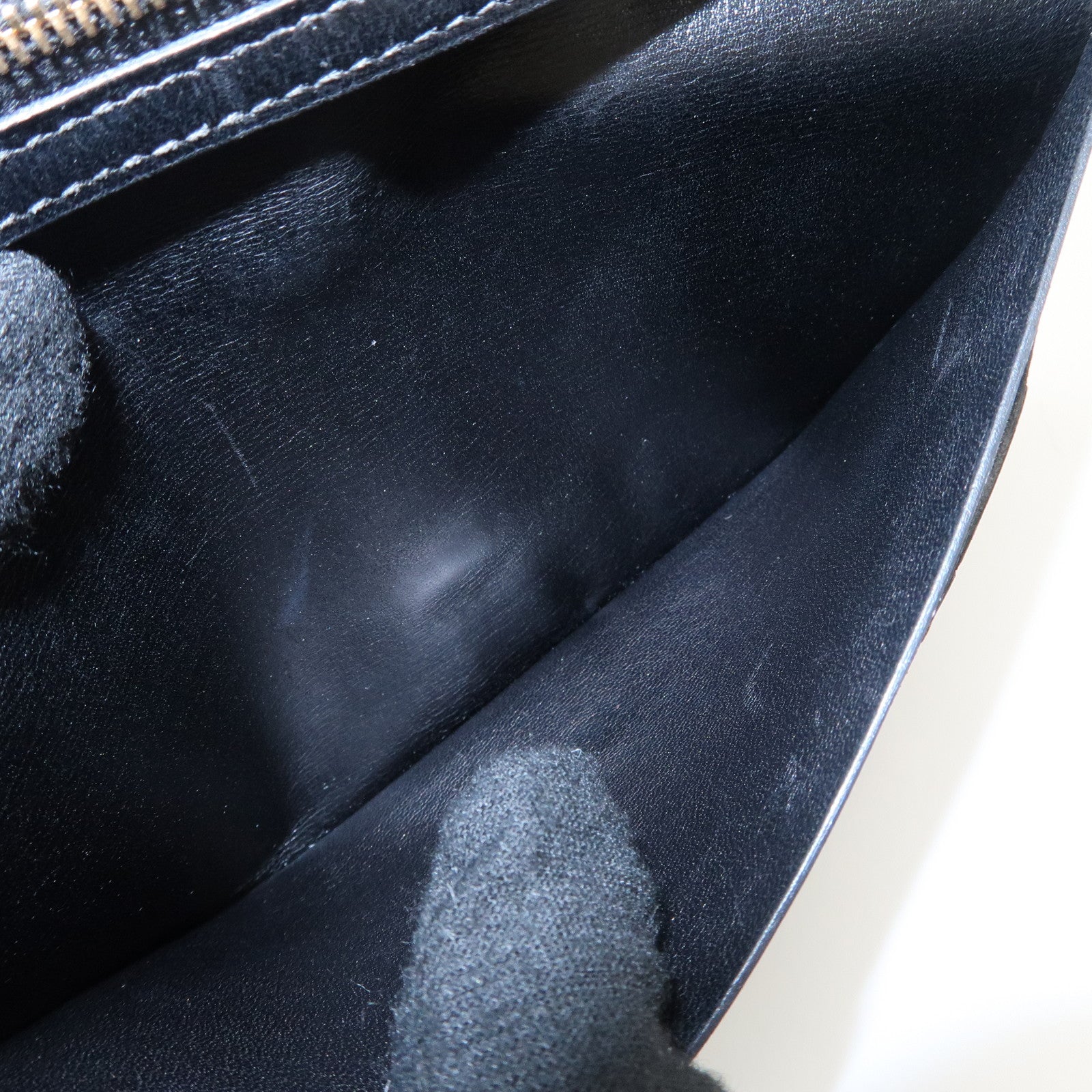 HERMES Bearn Leather Long Wallet H Stamped Black Gold HDW Used