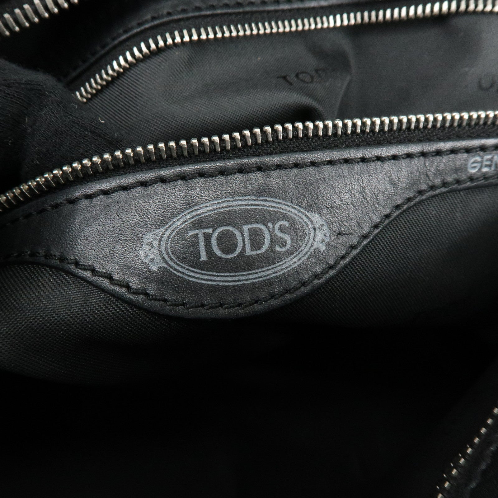 TOD'S D-Styling Leather 2Way Bag Bauletto Bag Shoulder Bag Black