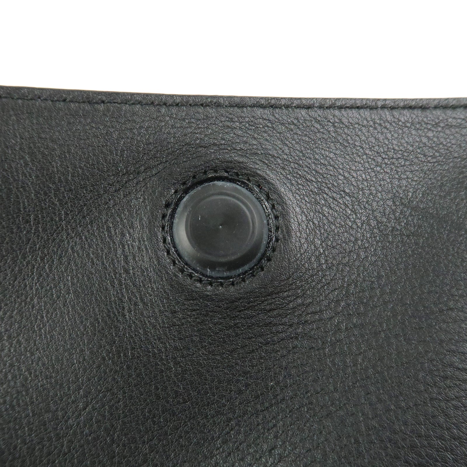 Ferragamo Gancini Logo Leather Shoulder Bag Hand Bag Black