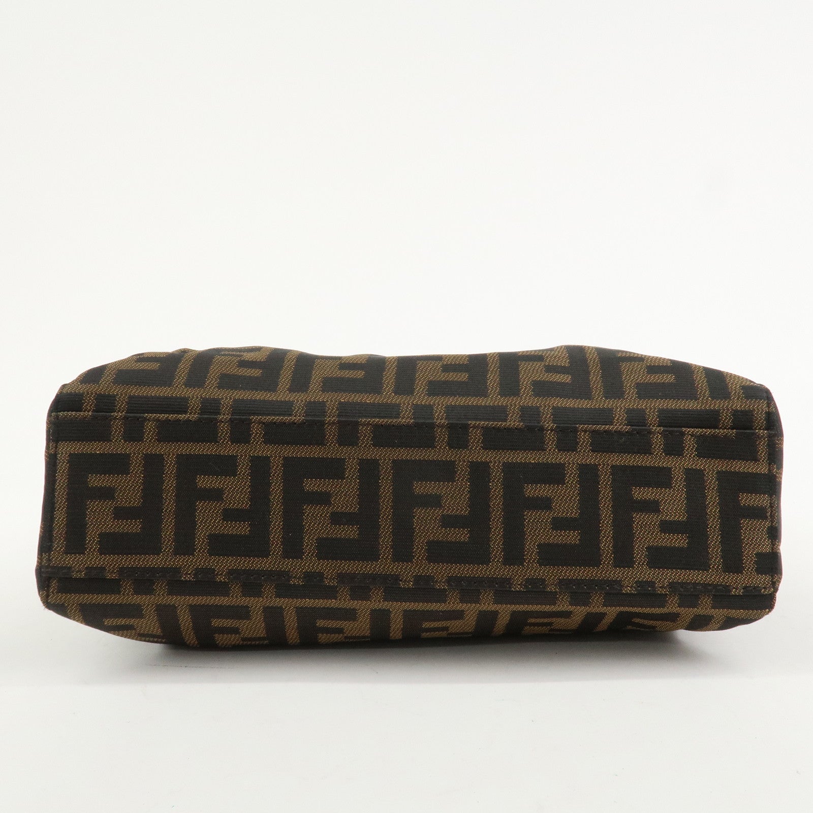 FENDI Zucca Canvas Leather Hand Bag Tote Bag Brown 8BH072