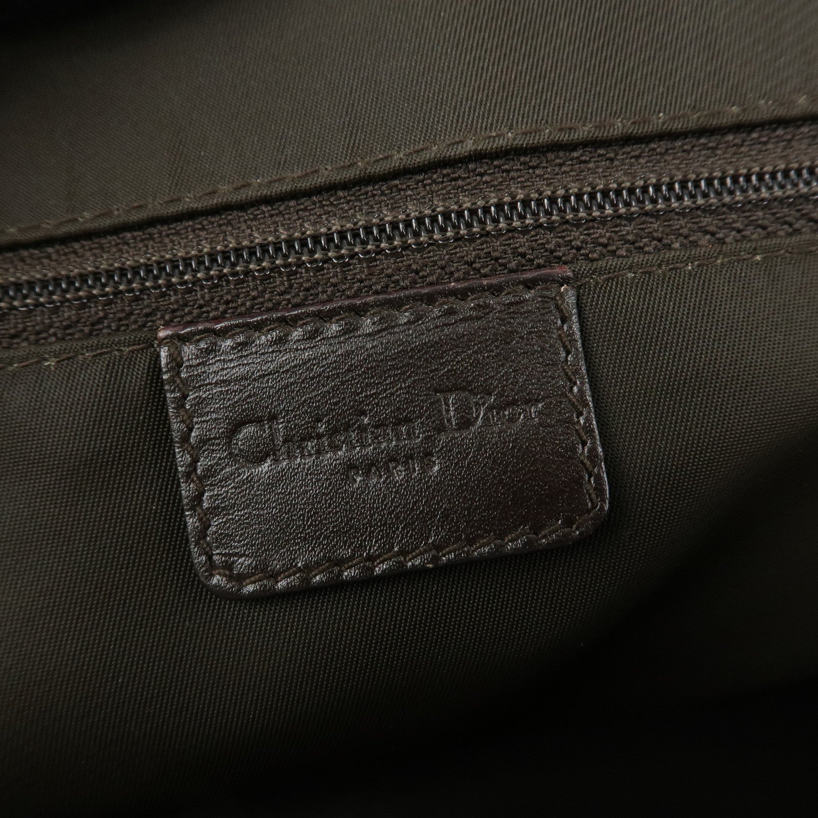 Christian Dior Street Chic Trotter Canvas Leather Hand Bag Brown Used