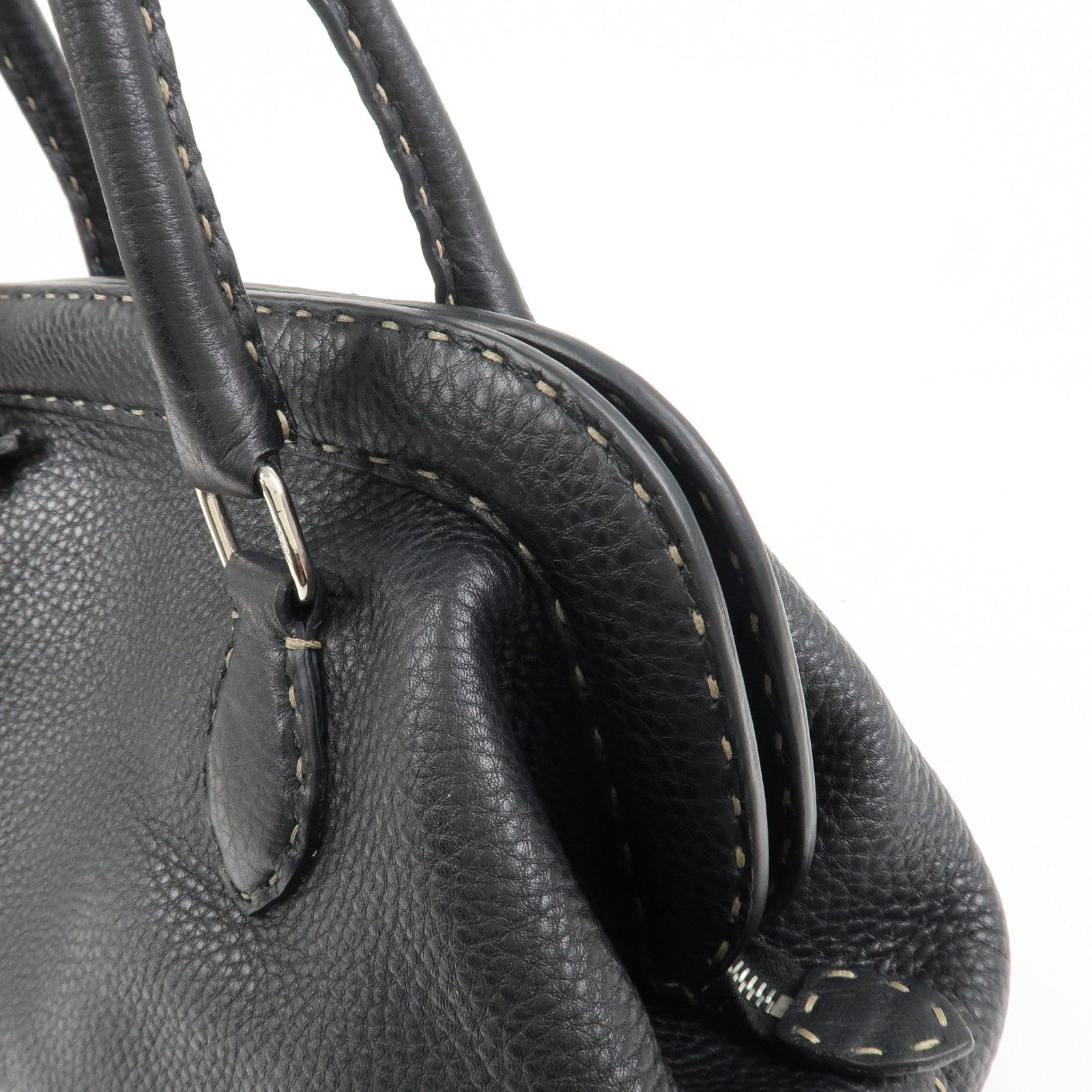 FENDI Seleria Doctor's Bag Hand Bag Black 8BN075