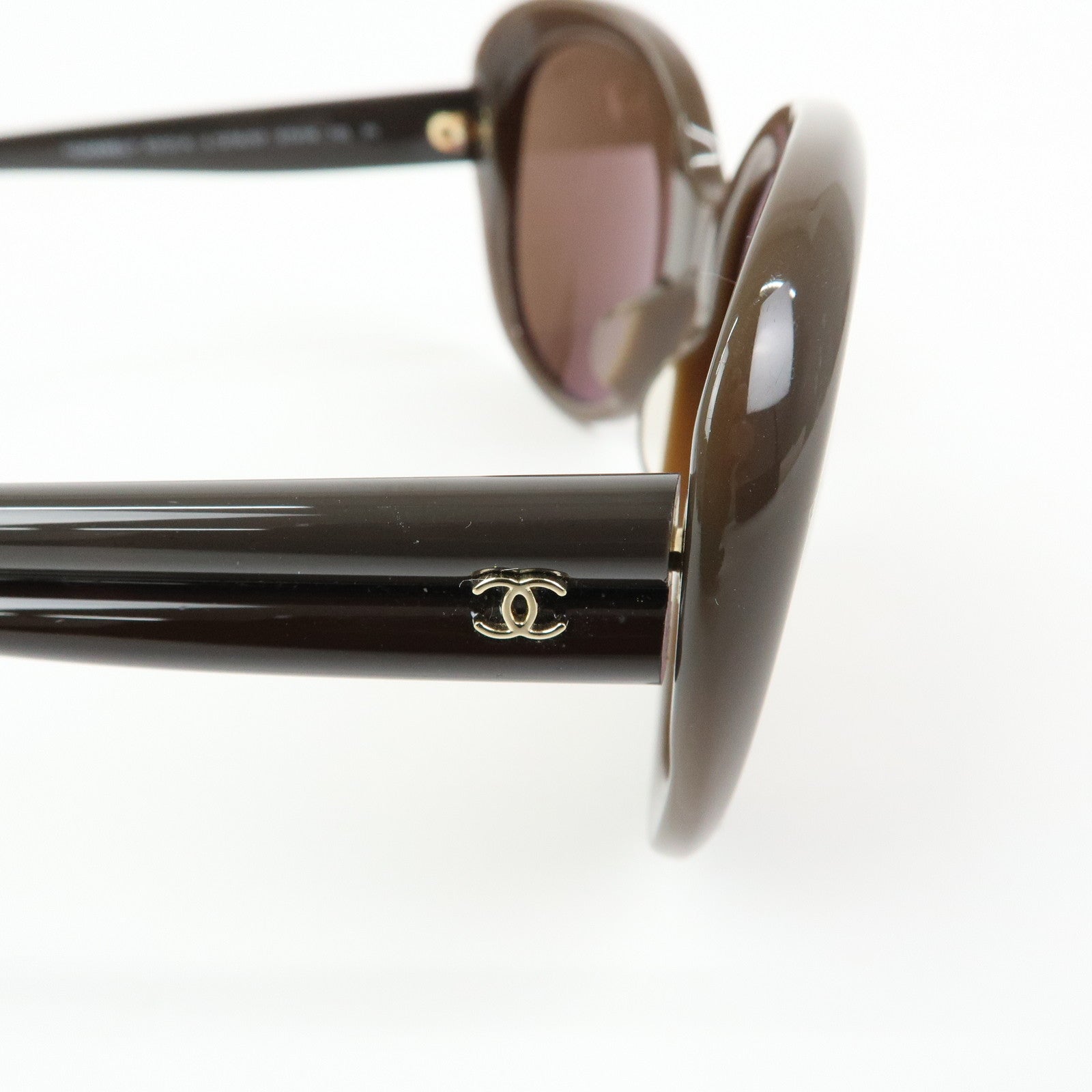 CHANEL COCO Mark Plastic Sunglasses Brown 5312-A 57□18