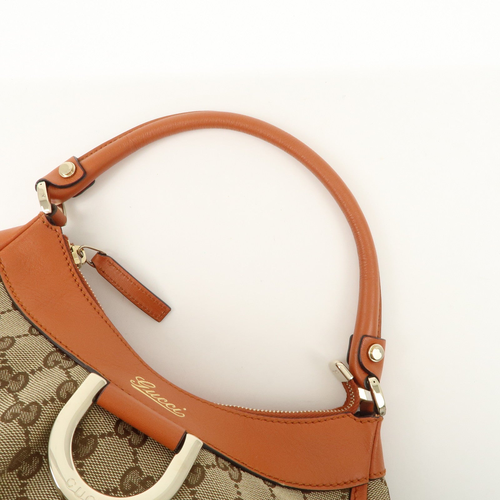 GUCCI Abbey GG Canvas Leather Shoulder Bag Hand Bag Beige 190525