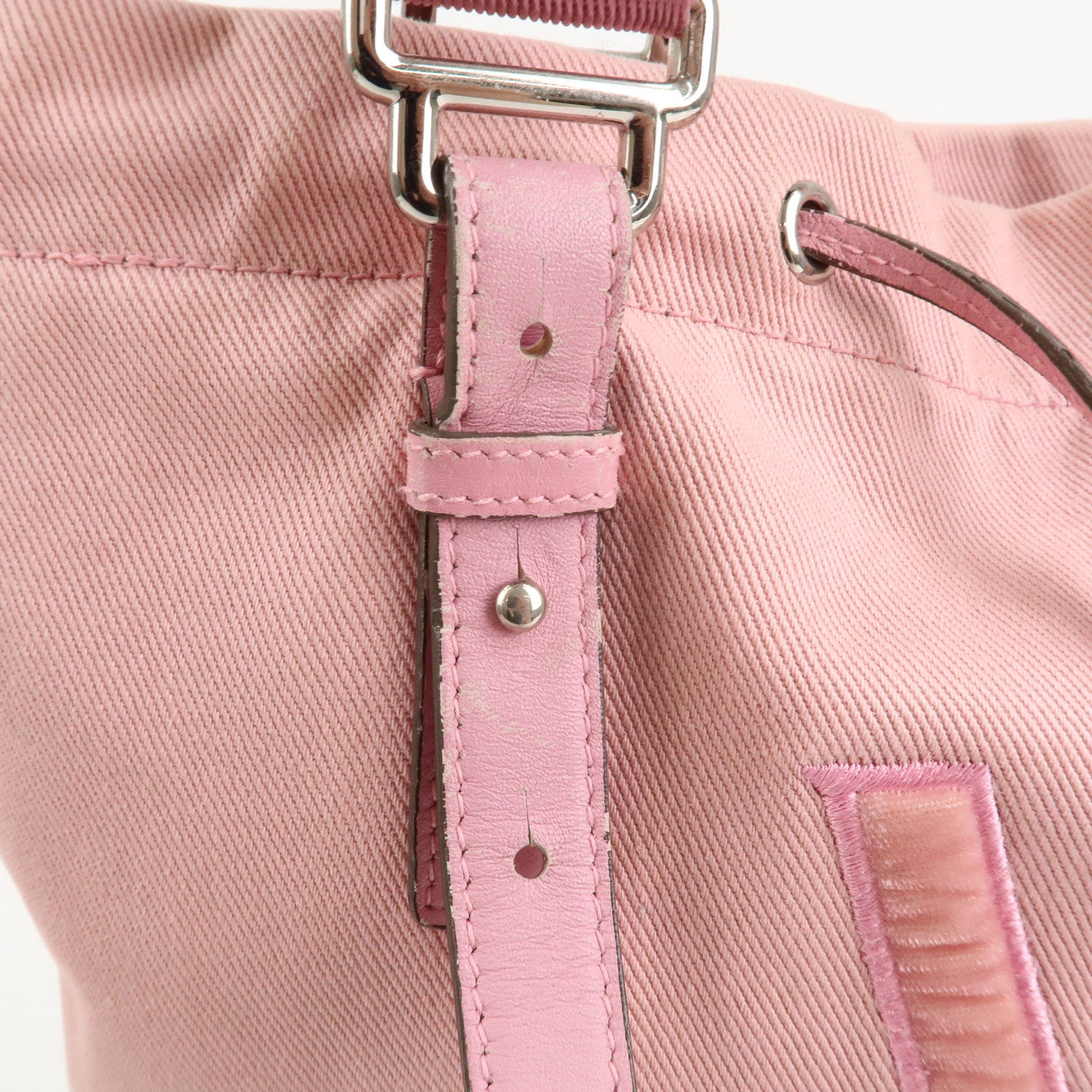 Saint Laurent Canvas Kahara Tote Bag Shoulder Bag Pink 121631 Used