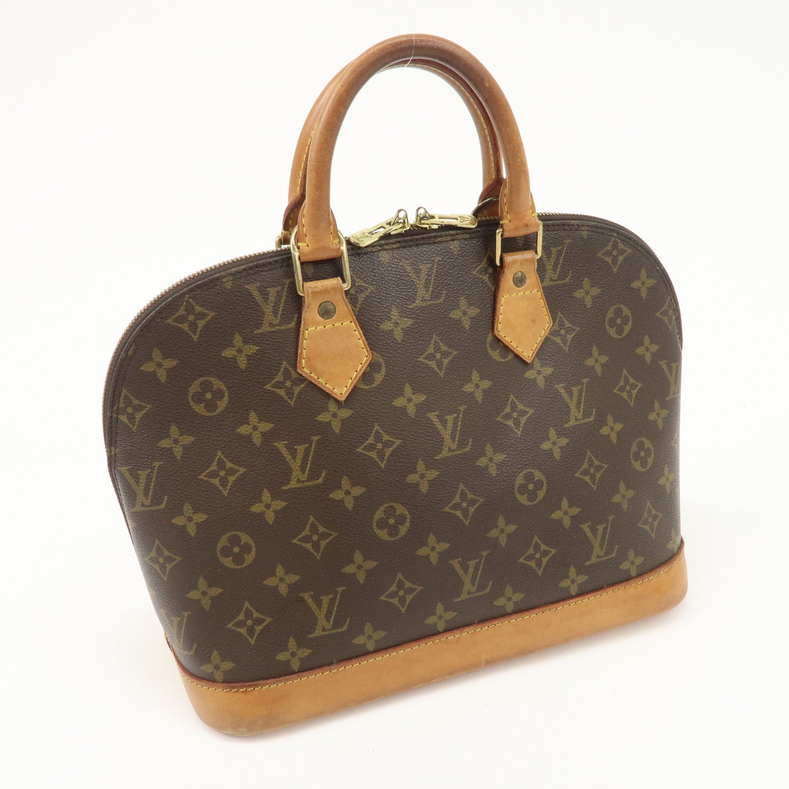 Louis Vuitton Monogram Alma Hand Bag Brown M51130 Used