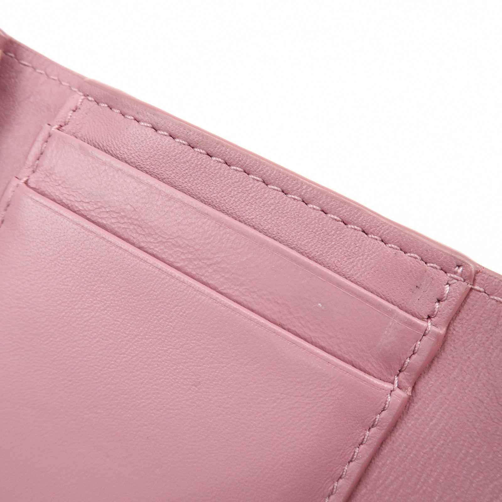 Christian Dior Cannage Patent Leather Bi-fold Compact Wallet Pink