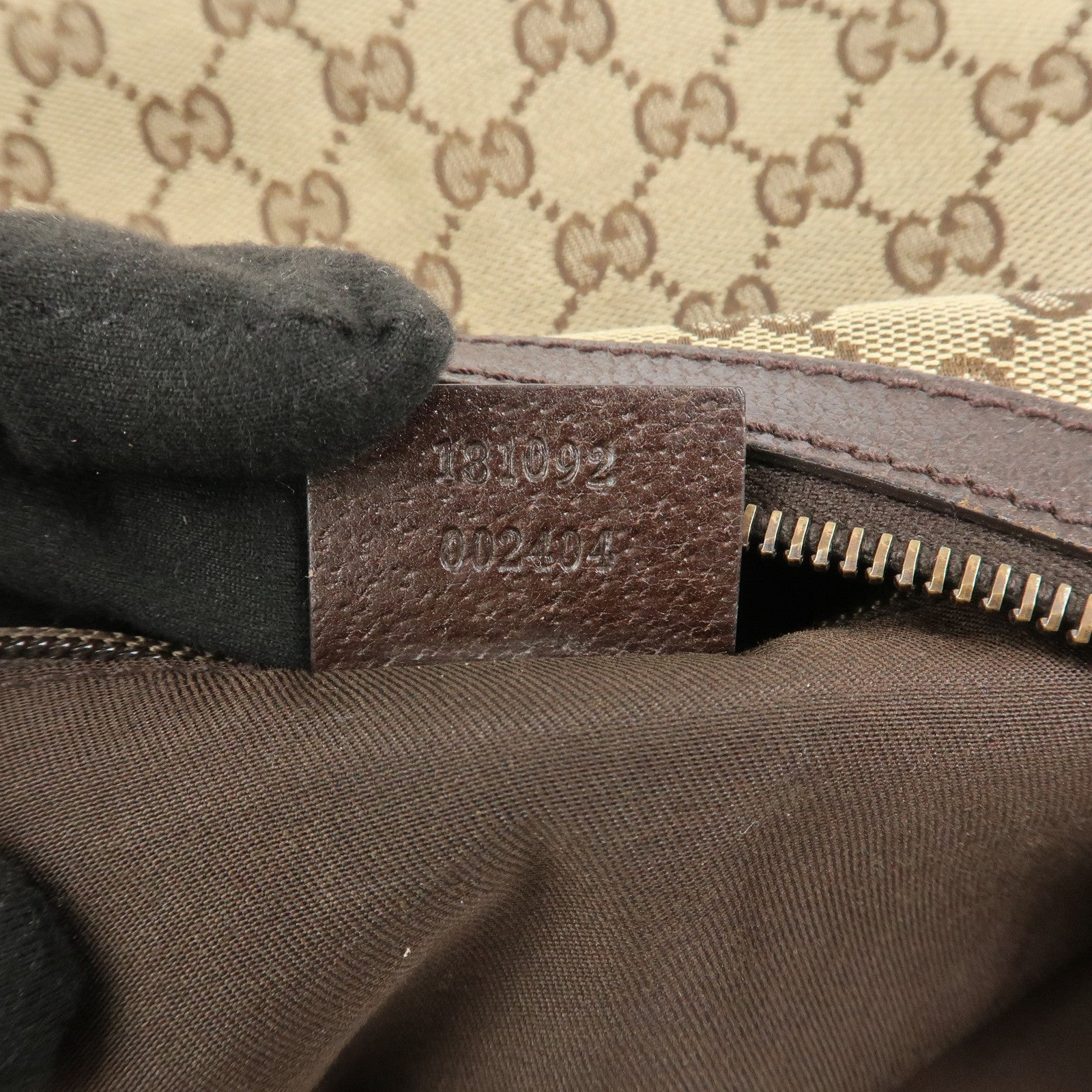 GUCCI Sherry GG Canvas Leather Shoulder Bag Beige Brown 181092