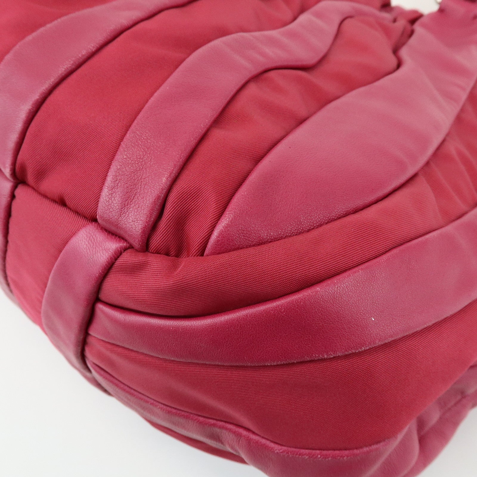 PRADA Nappa Leather Nylon Hand Bag Shoulder Bag Pink BR3994