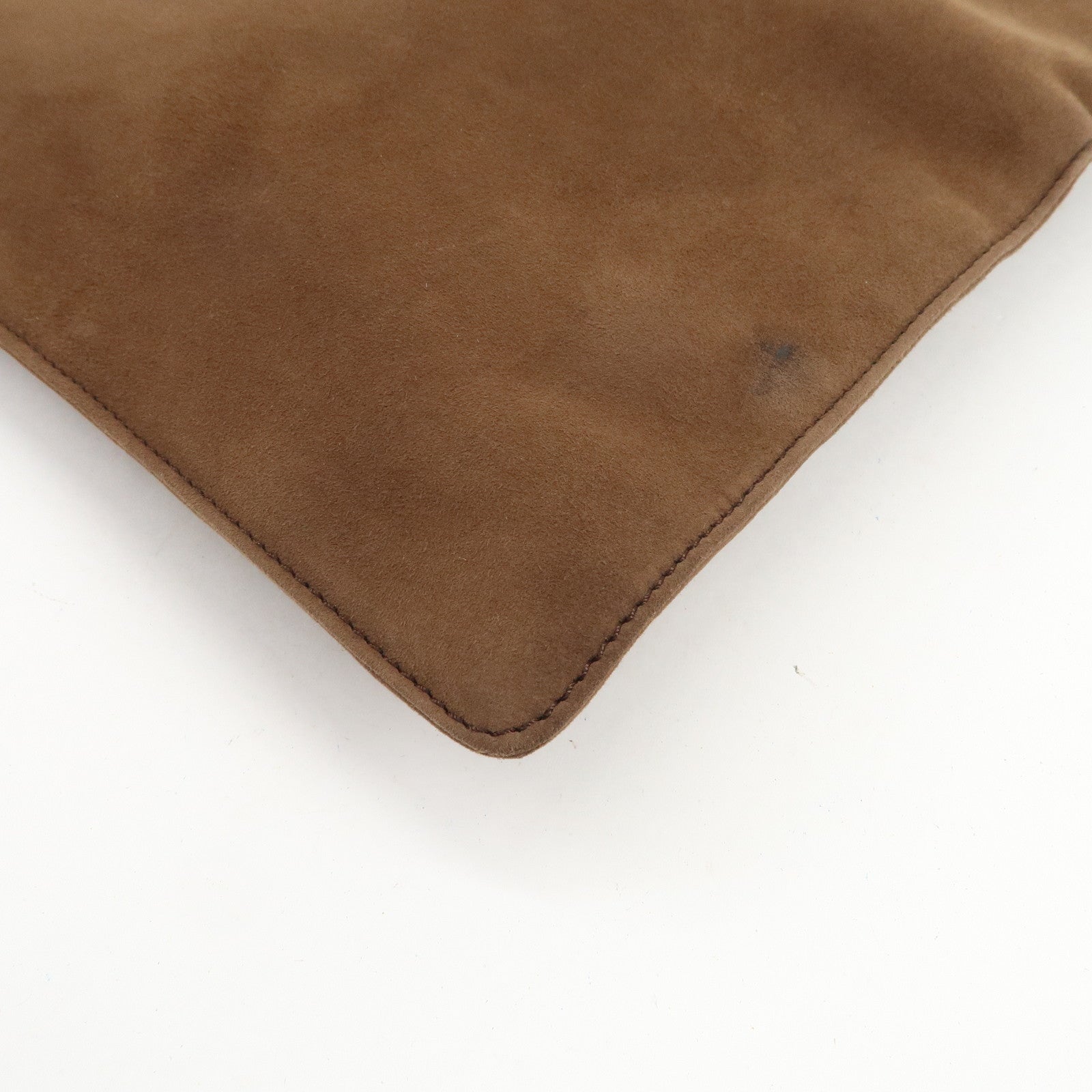 LOEWE Anagram Suede Tote Bag Hand Bag Brown