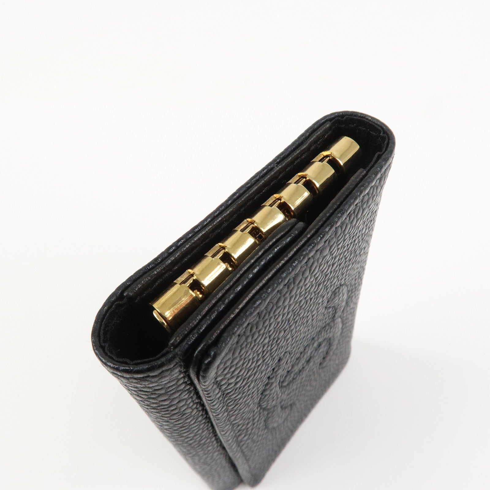 CHANEL COCO Mark Caviarskin 6 Rings Key Case Key Holder A01439