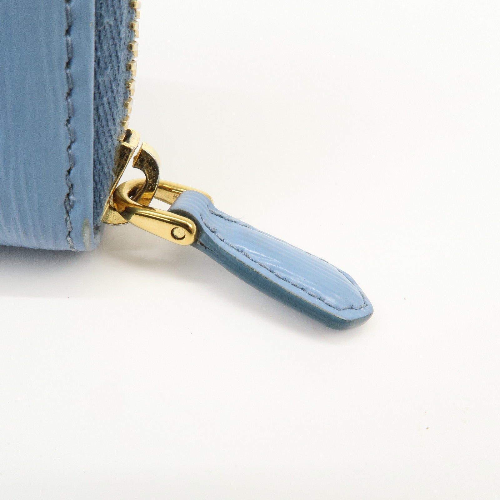 PRADA Logo Vitello Move Leather Zippy Long Wallet Light Blue 1ML506