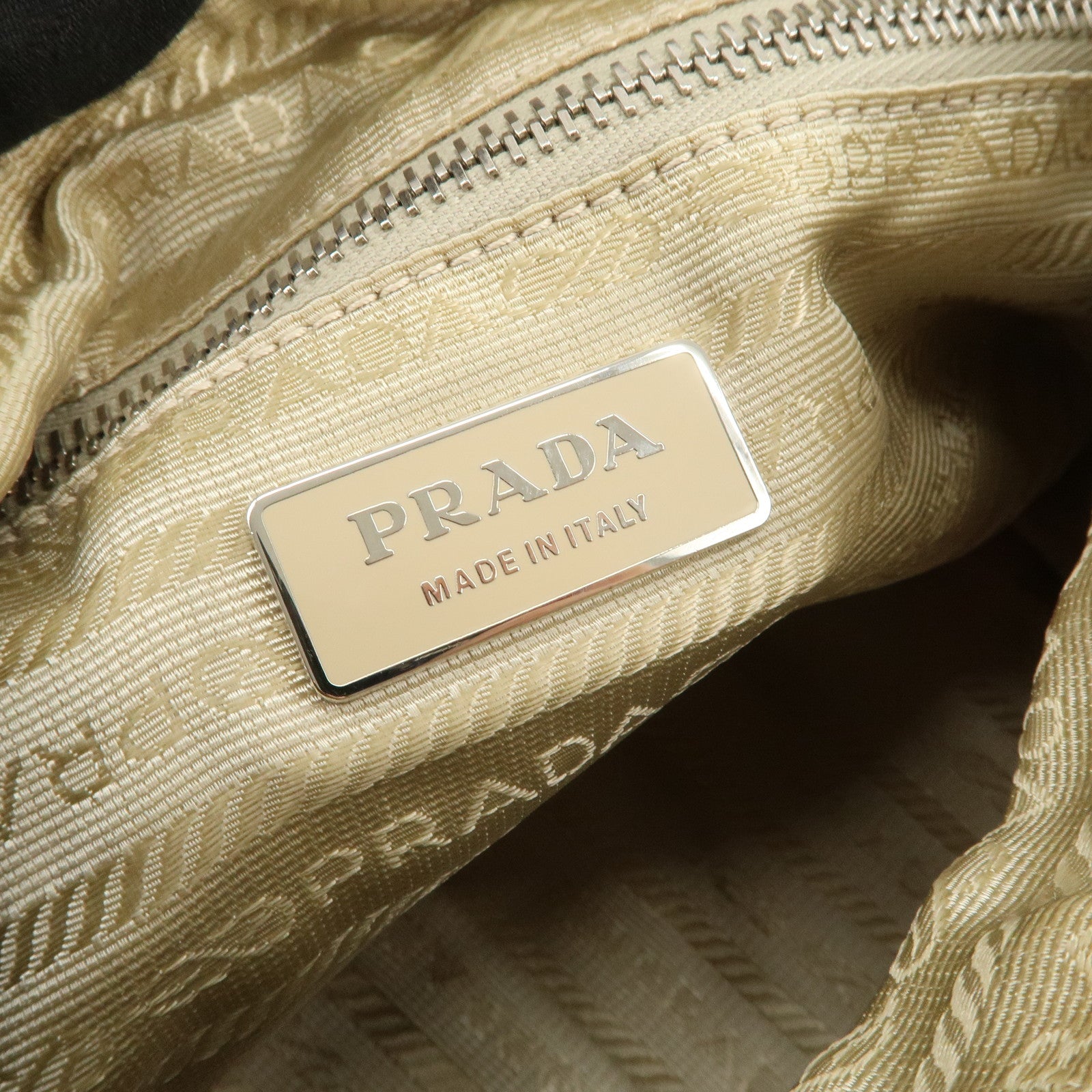 PRADA Triangle Logo Nylon Saffiano Leather Shoulder Bag Hand Bag