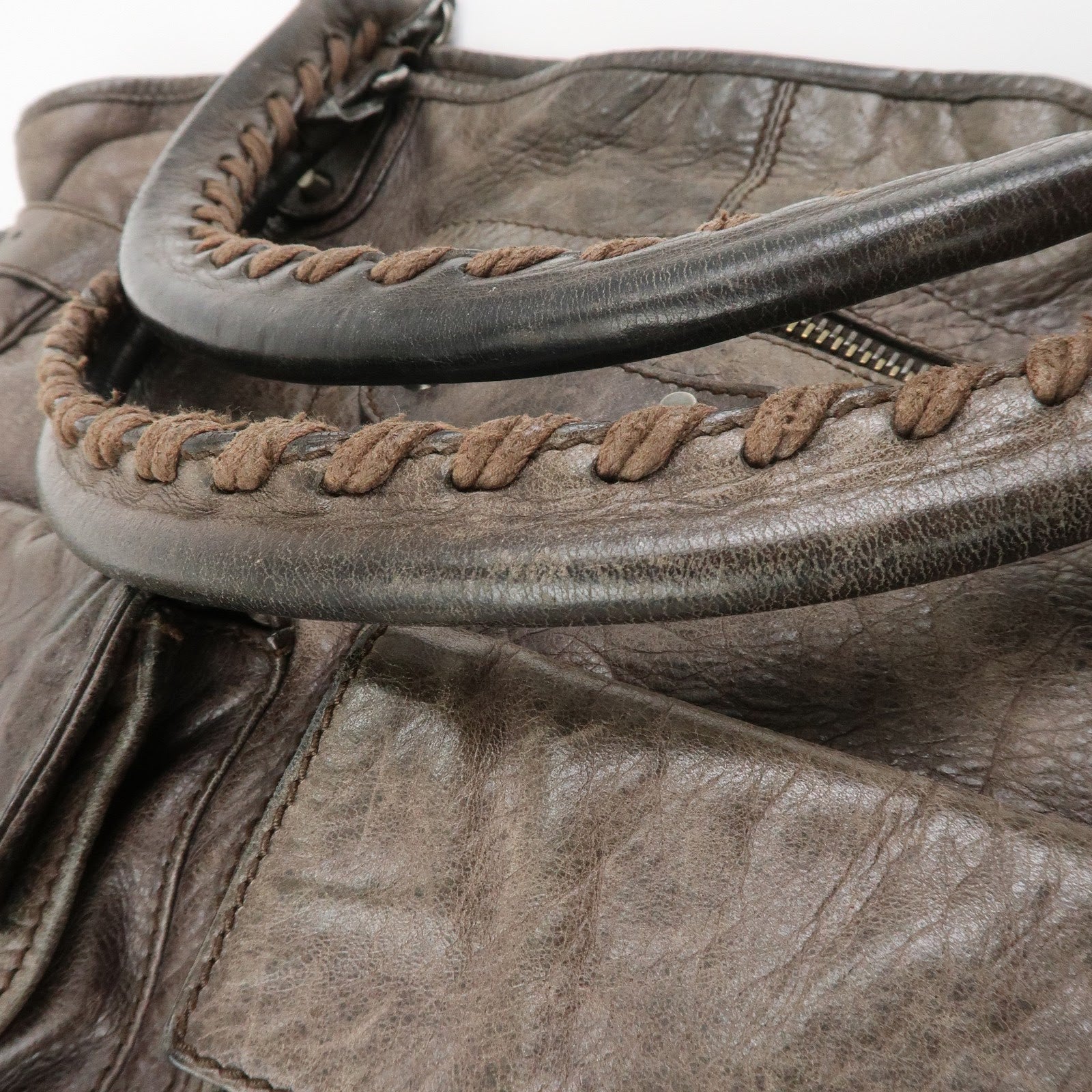 BALENCIAGA Rivacity Paper Bag Leather Tote Bag Brown 236084