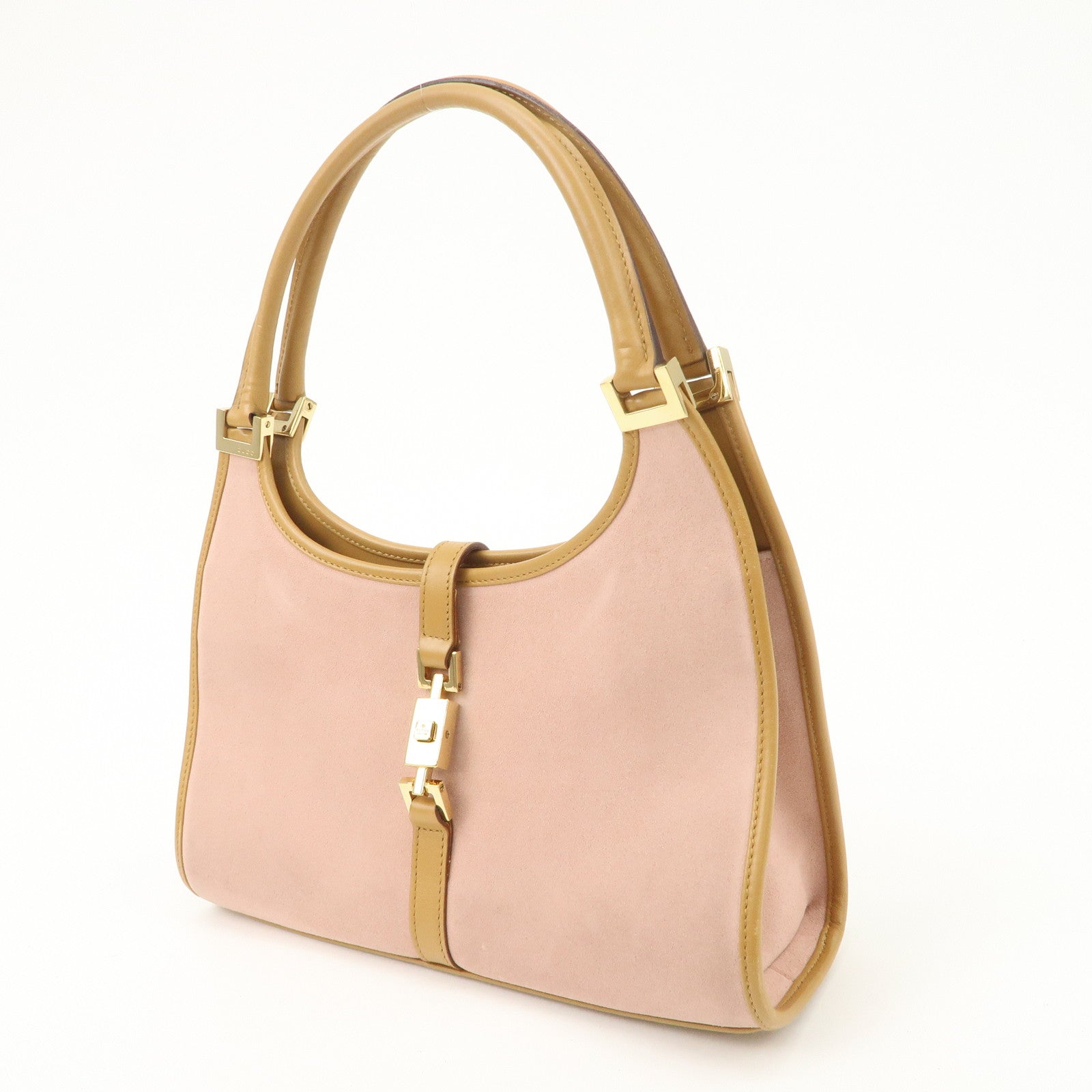 GUCCI Jackie Suede Leather Shoulder Bag Hand Bag Pink 002.1068