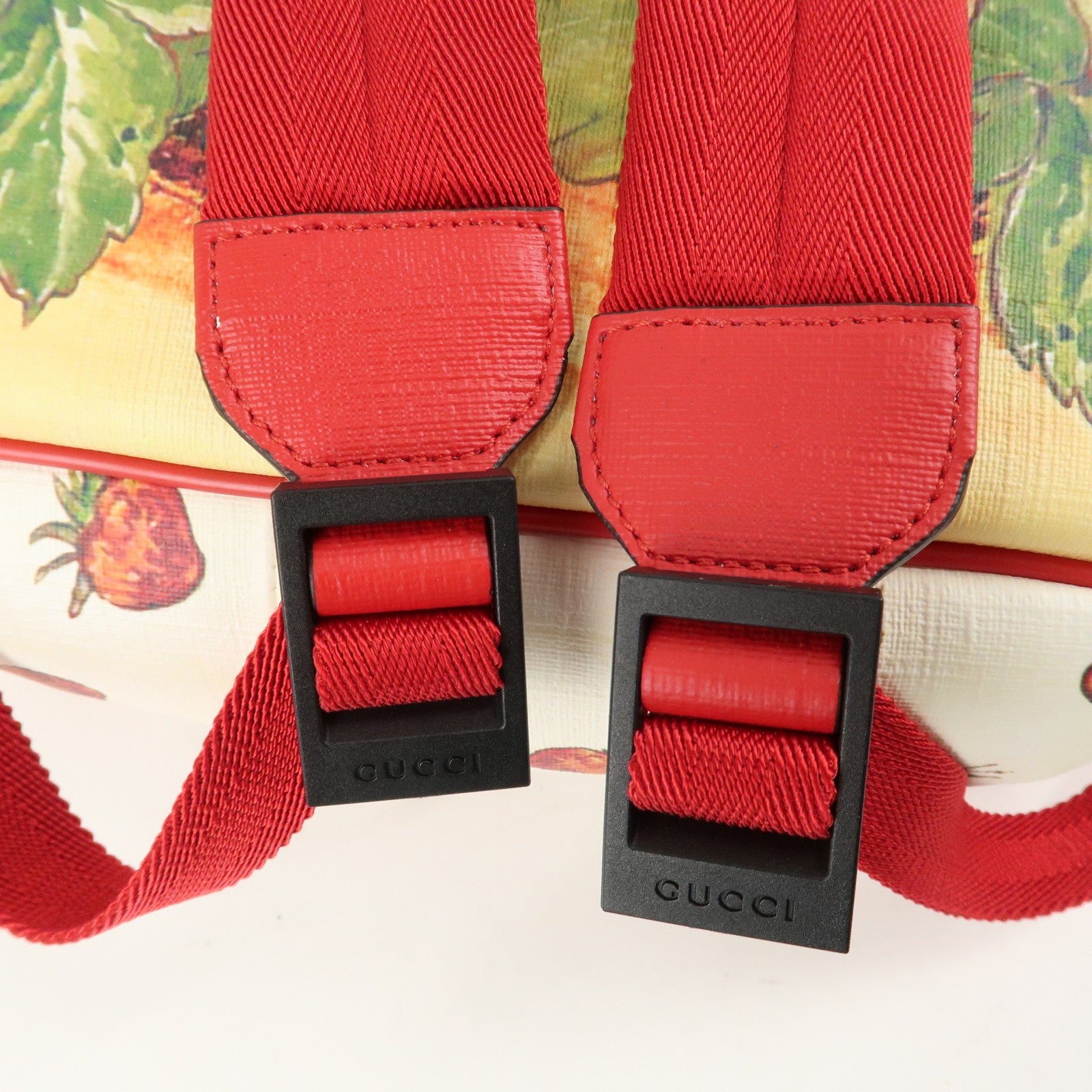 GUCCI Children's PVC Leather Back Pack Beige Red 433578 Used