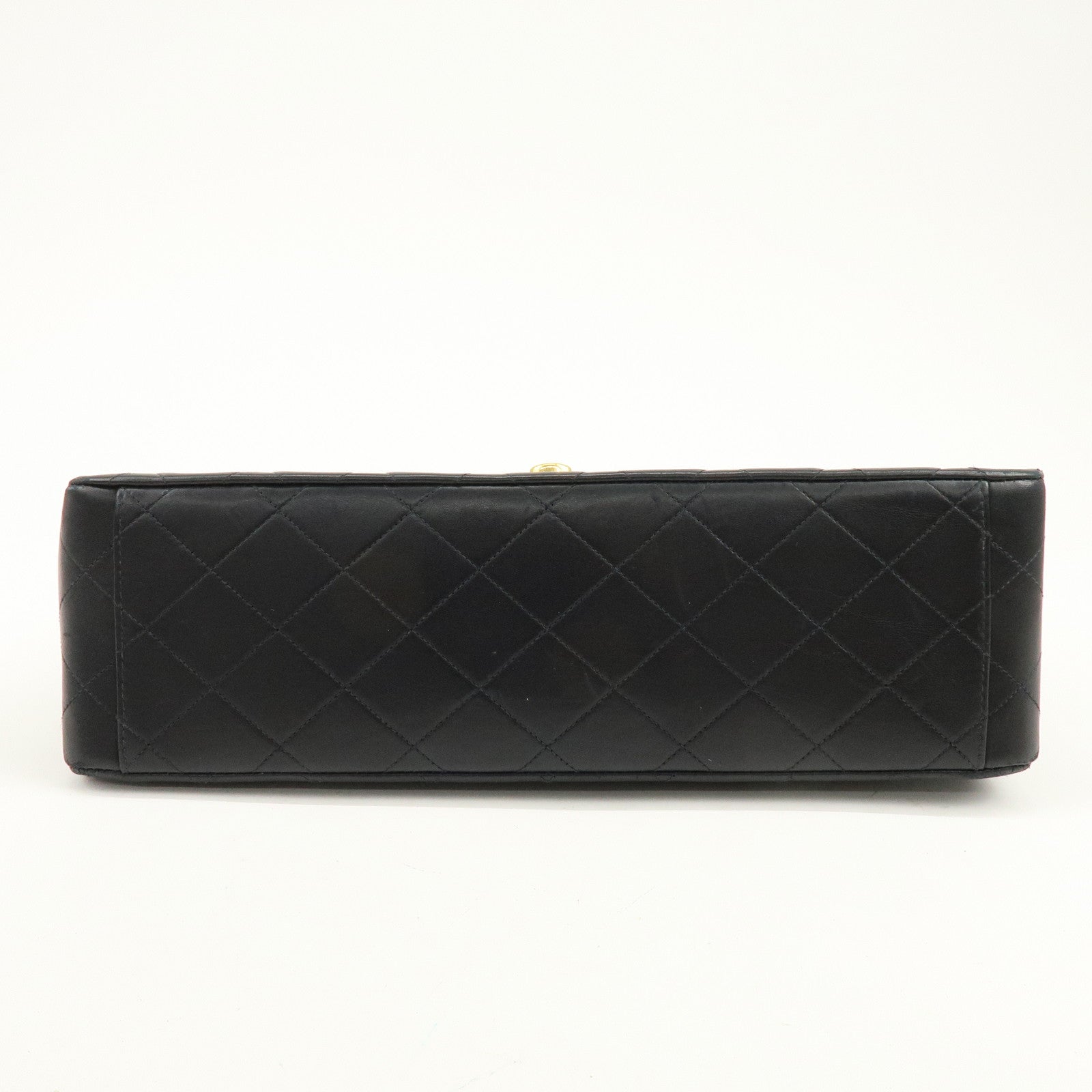 CHANEL Matelasse Lamb Skin Jumbo 34 Shoulder Bag Black A01436